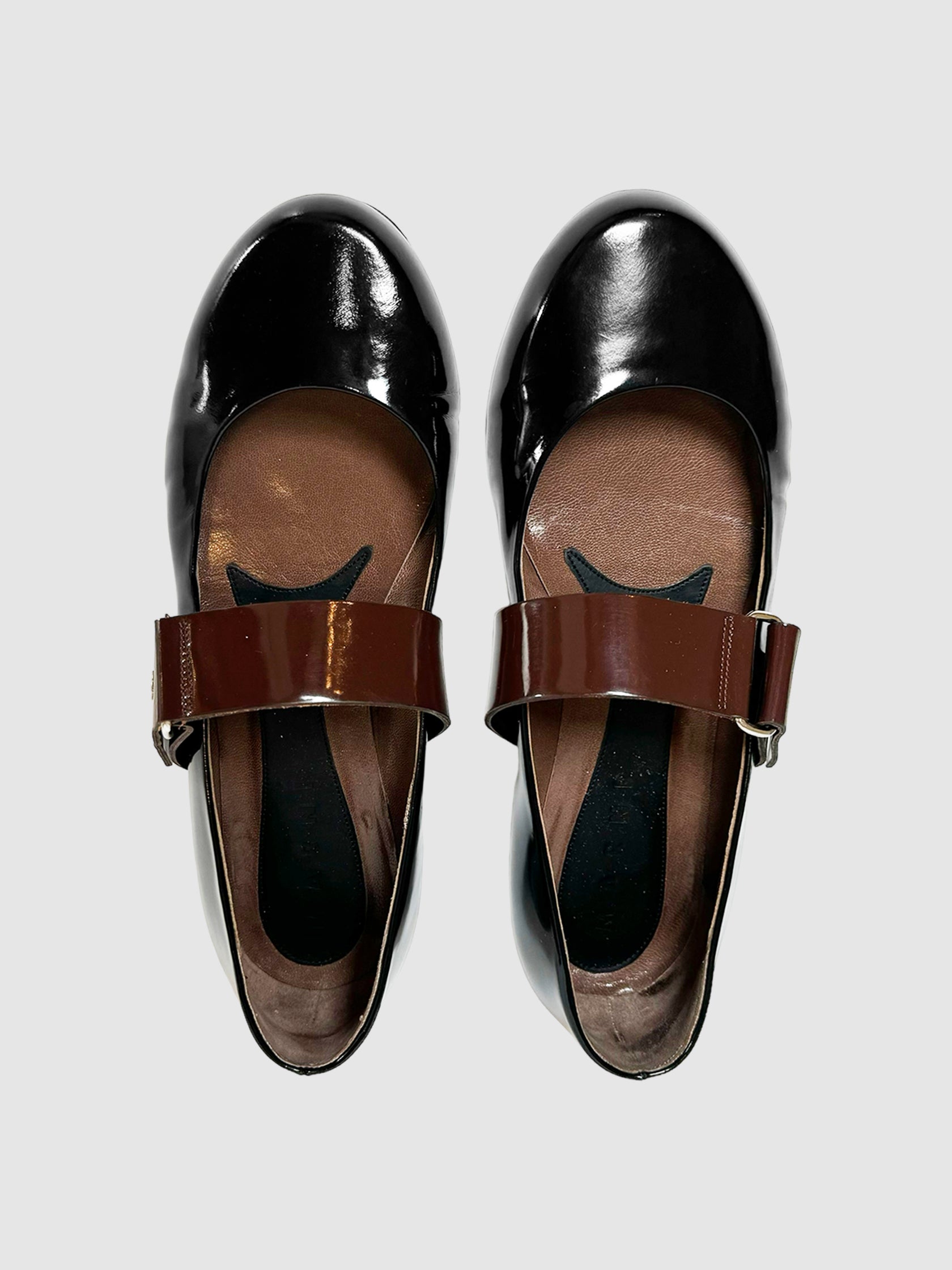 Patent Leather Ballerina Flats - Size 39.5