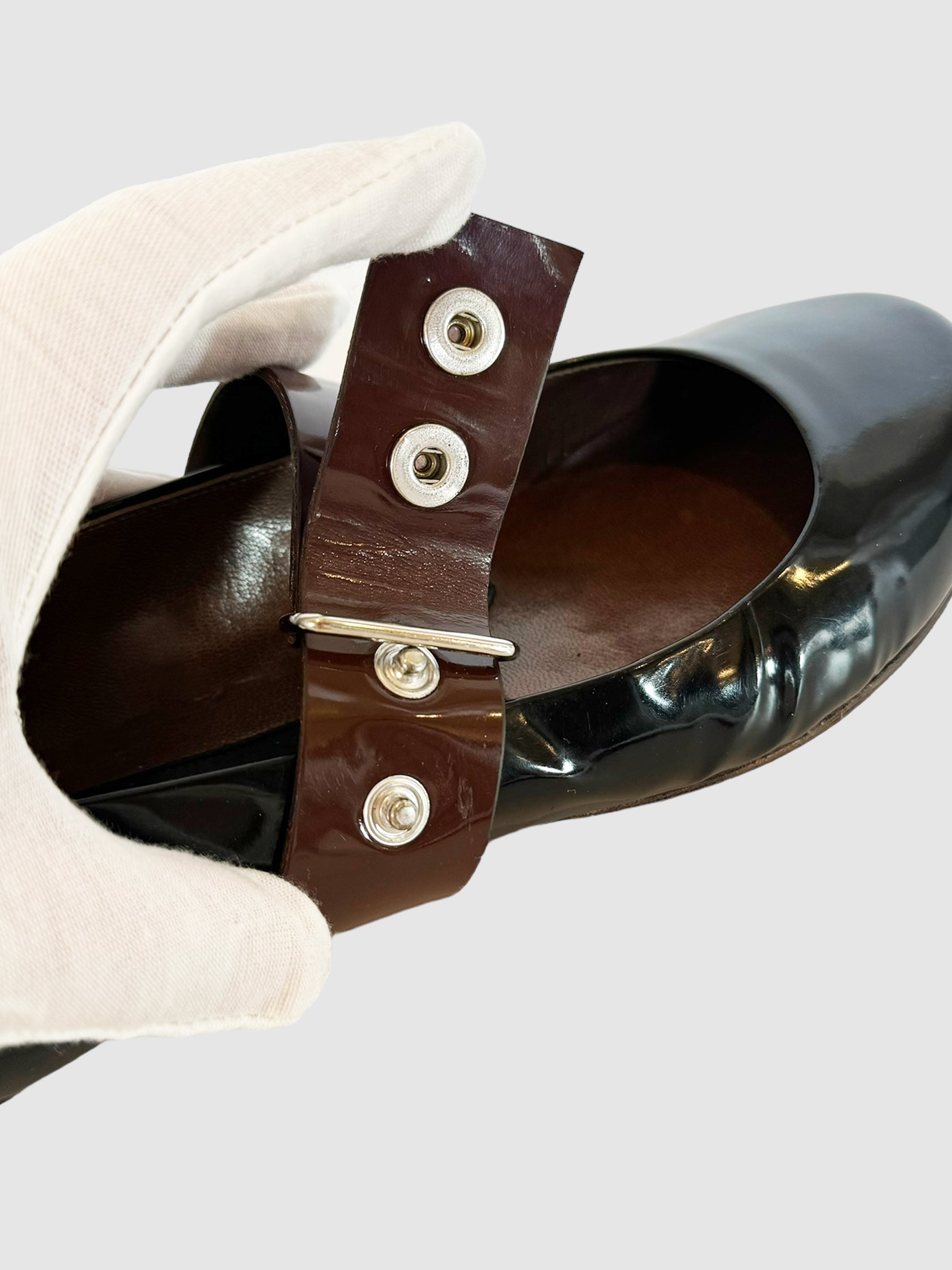 Patent Leather Ballerina Flats - Size 39.5