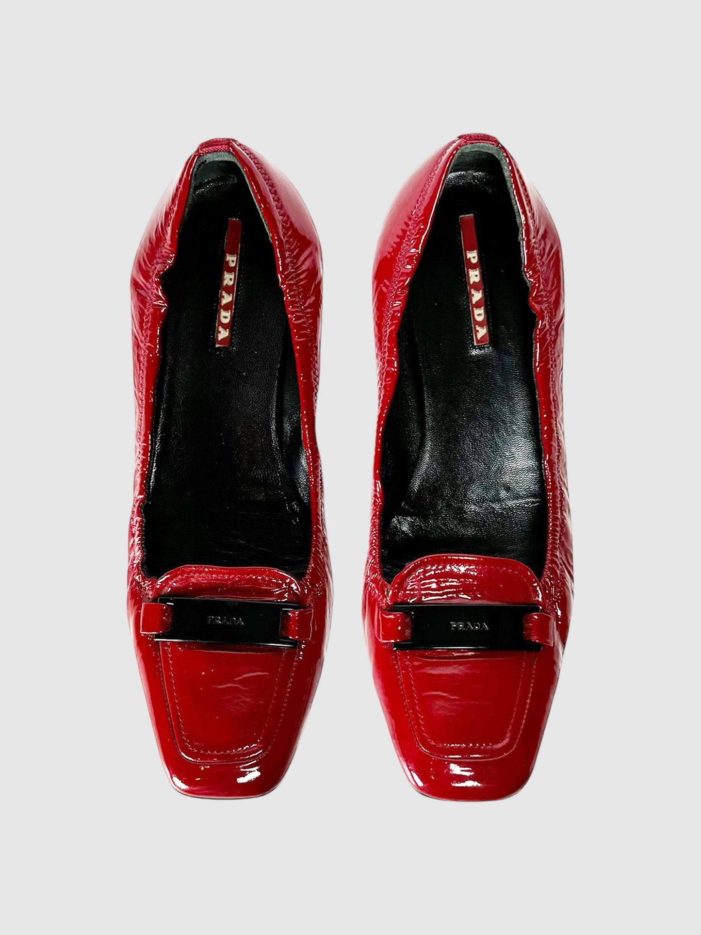 Patent Leather Scrunch Loafers - Size 36.5