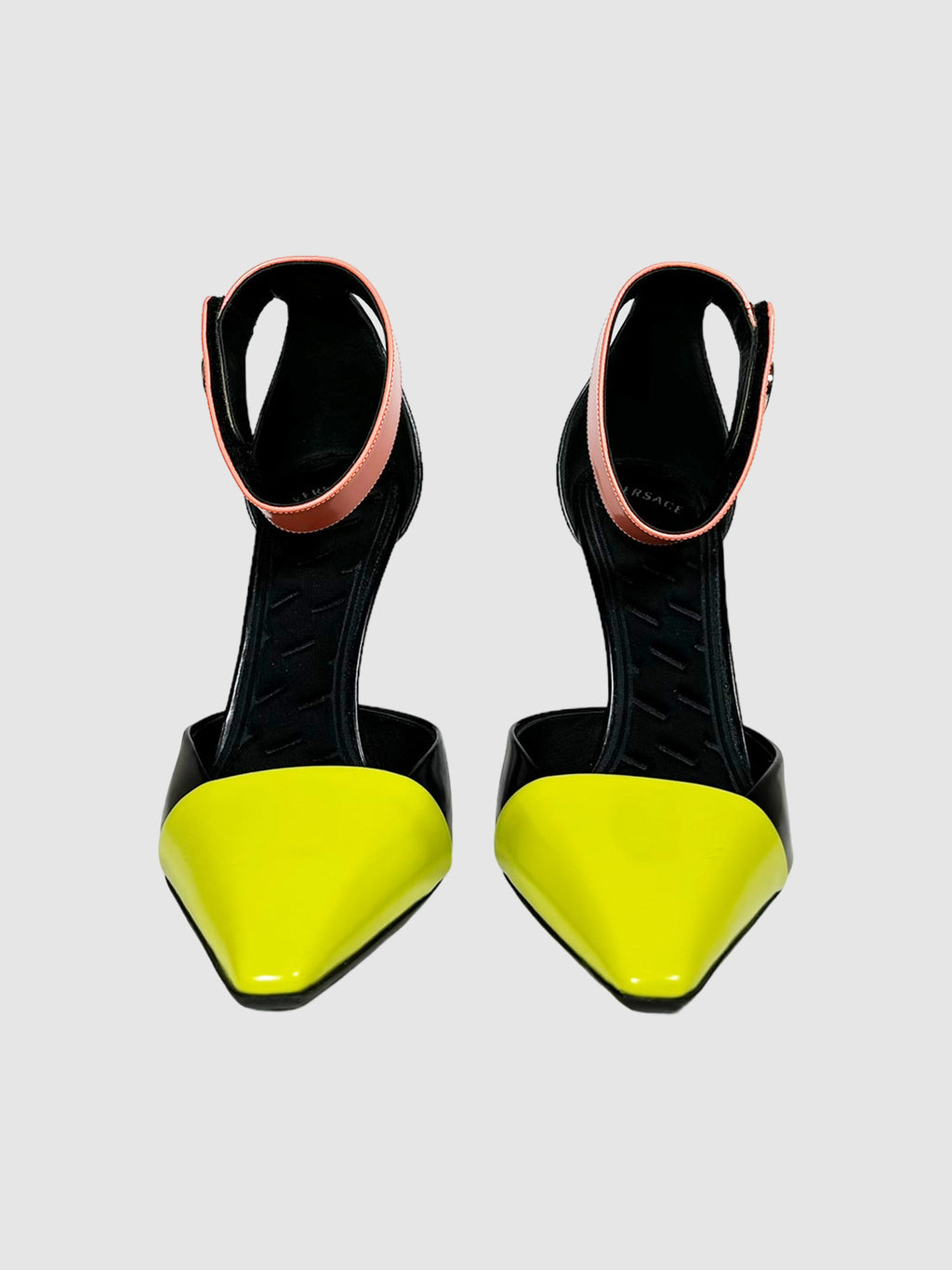 Versace Multicolour Leather Ankle Strap Heel Size 39 Consignment Secondhand Designer Luxury Resale Toronto Trendy