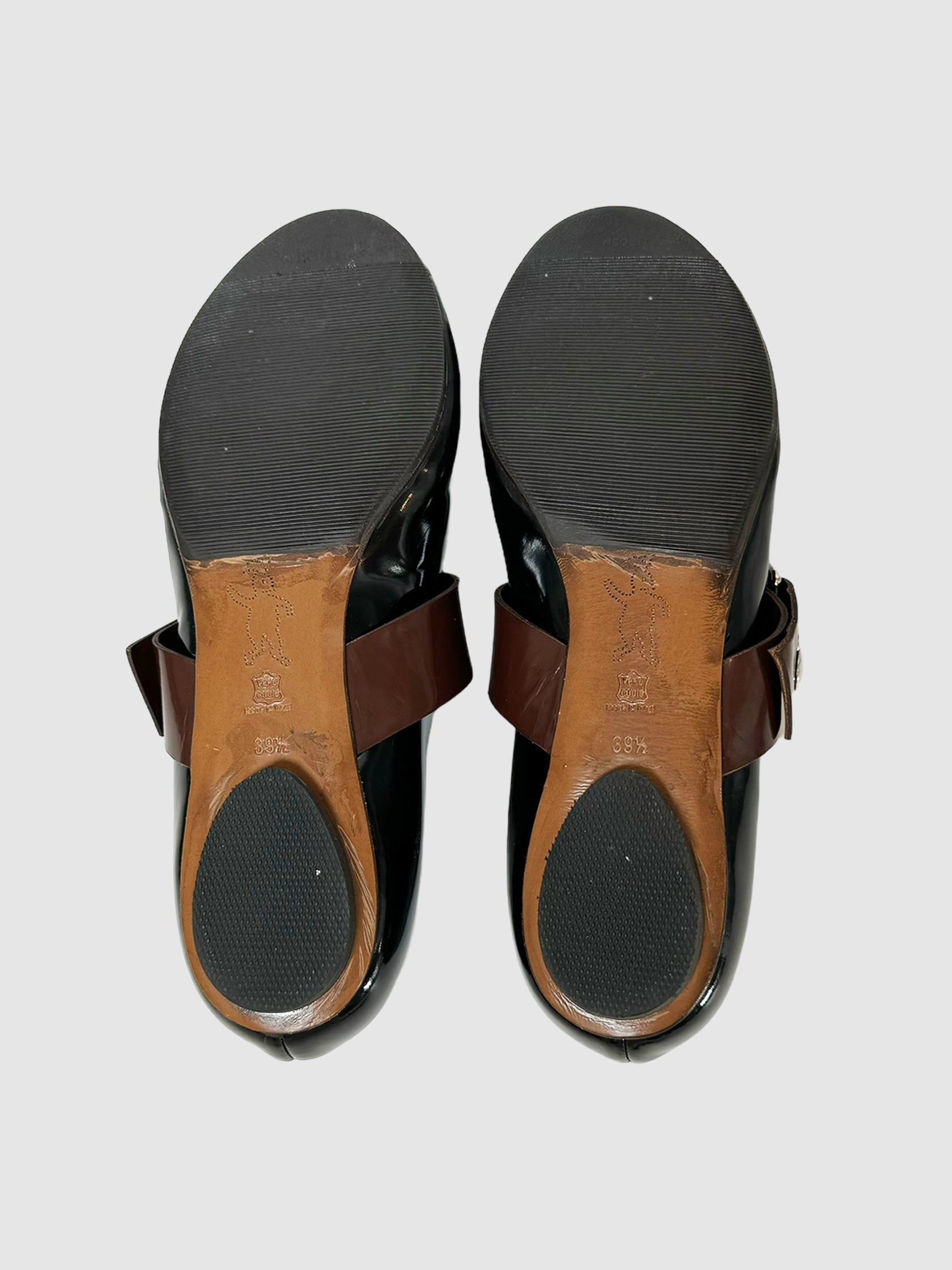 Patent Leather Ballerina Flats - Size 39.5