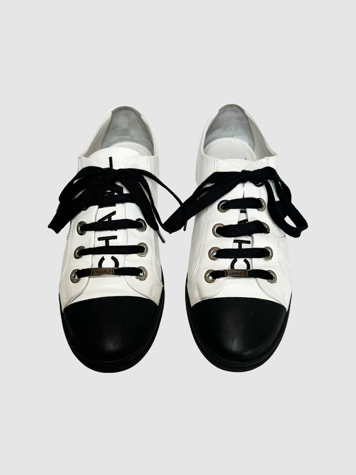 Colourblock Leather Low-Top Sneakers - Size 39.5