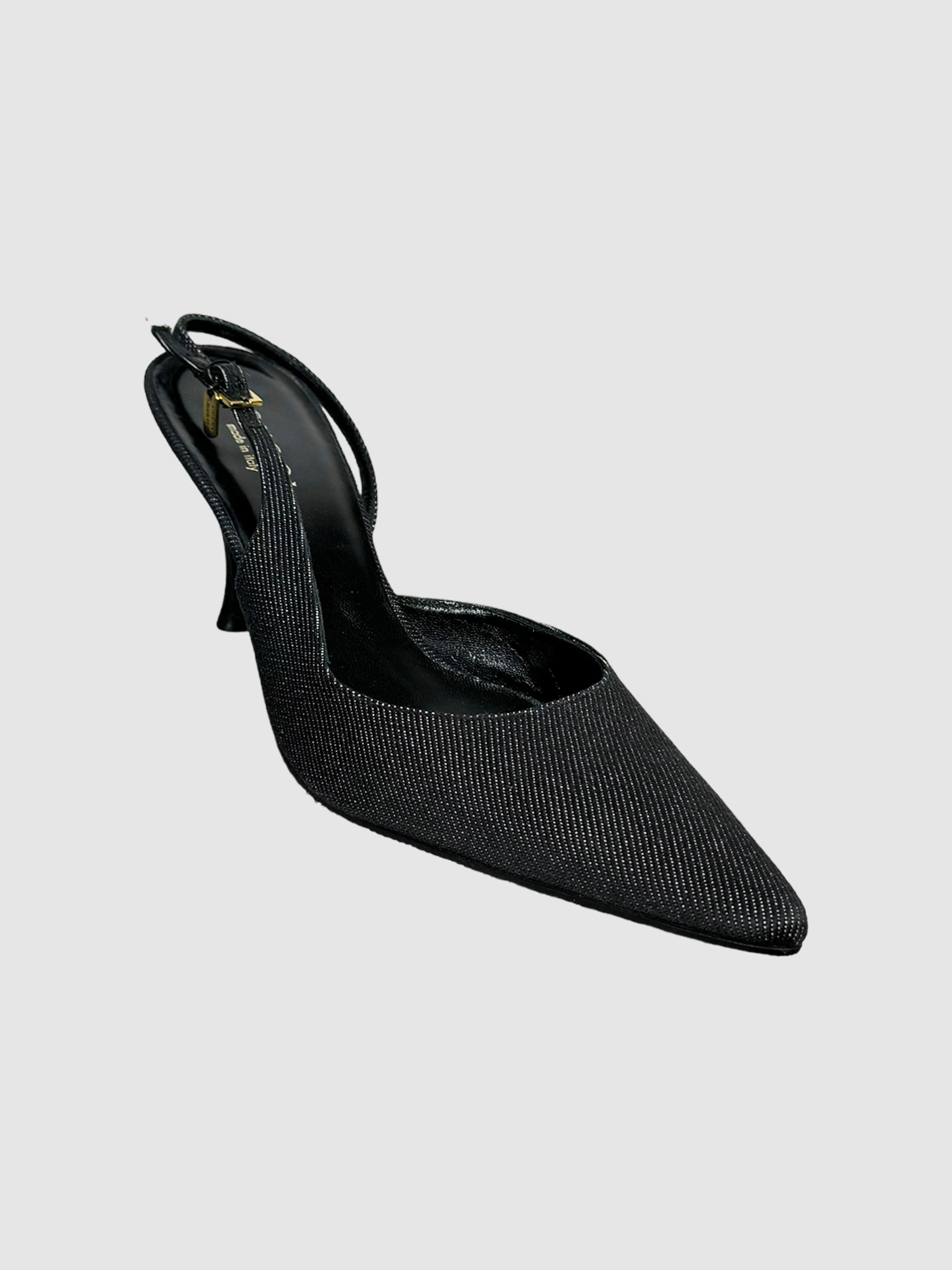 Denim Slingback Pumps - Size 10