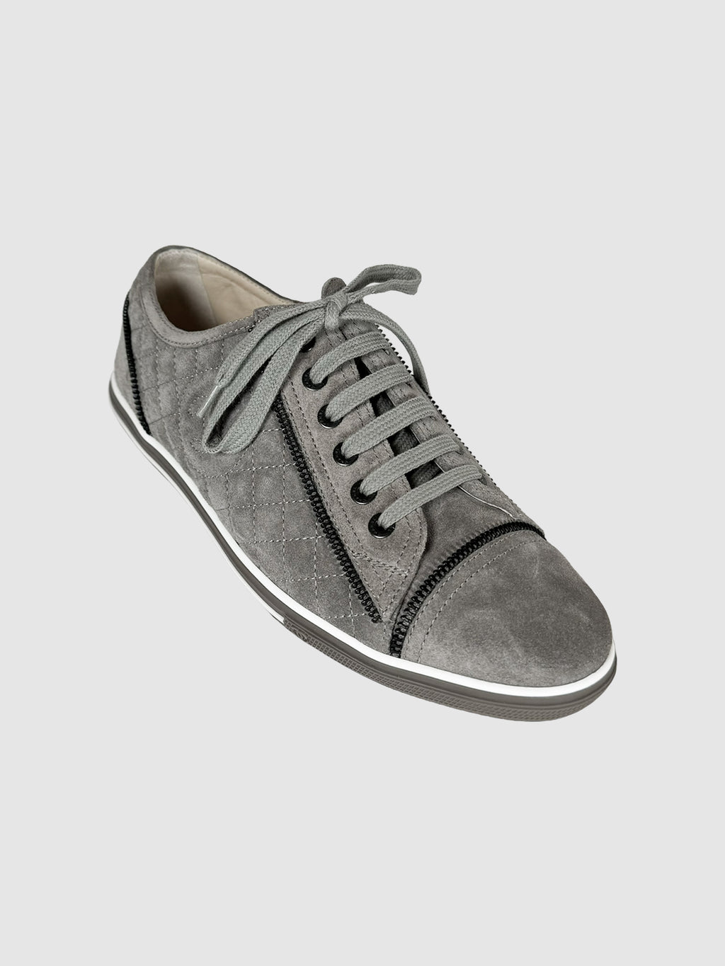 Quilted Suede Low-Top Sneakers - Size 39.5