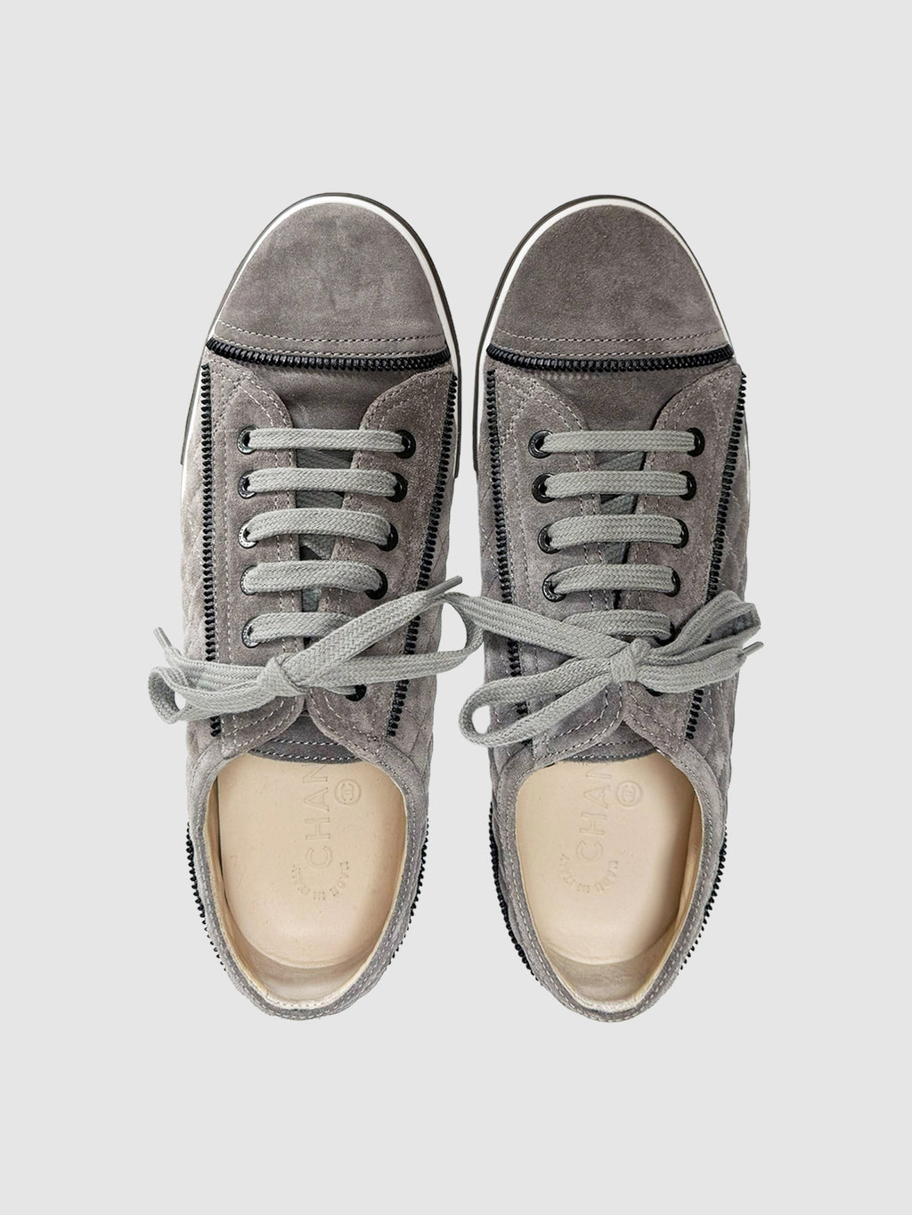 Quilted Suede Low-Top Sneakers - Size 39.5