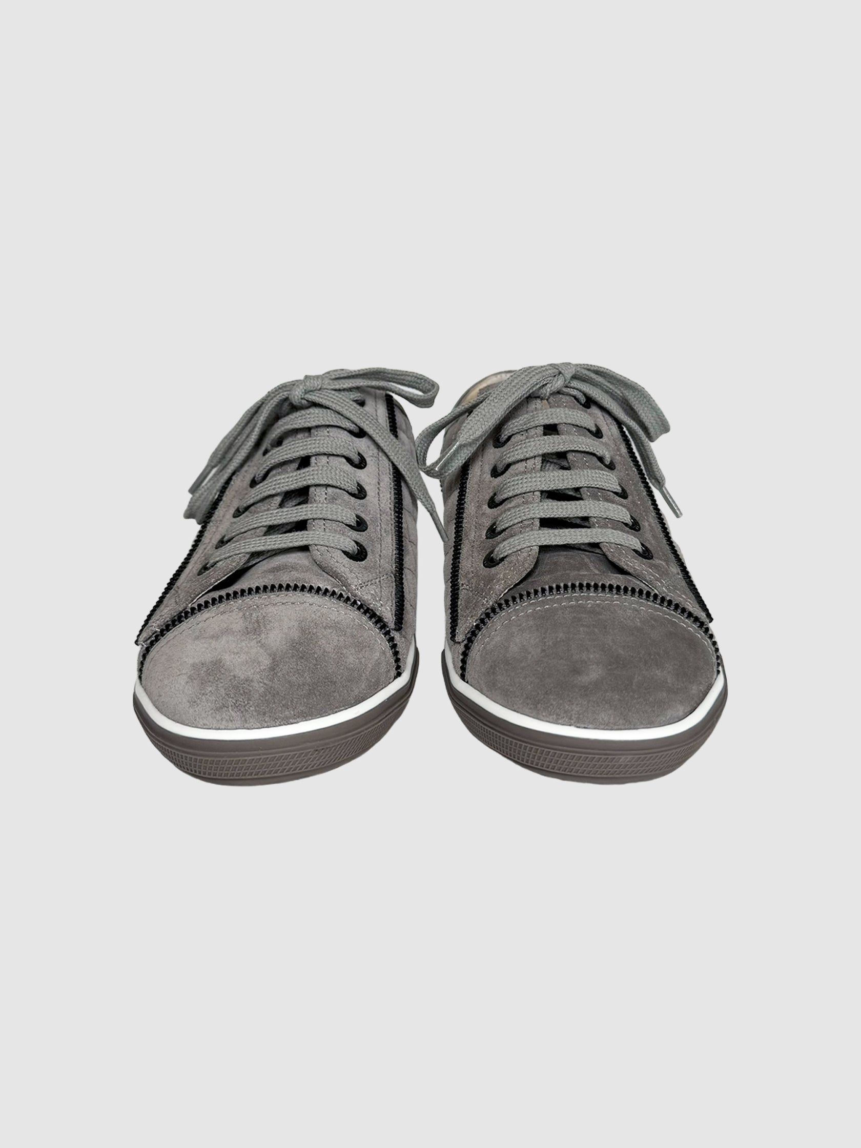 Quilted Suede Low-Top Sneakers - Size 39.5