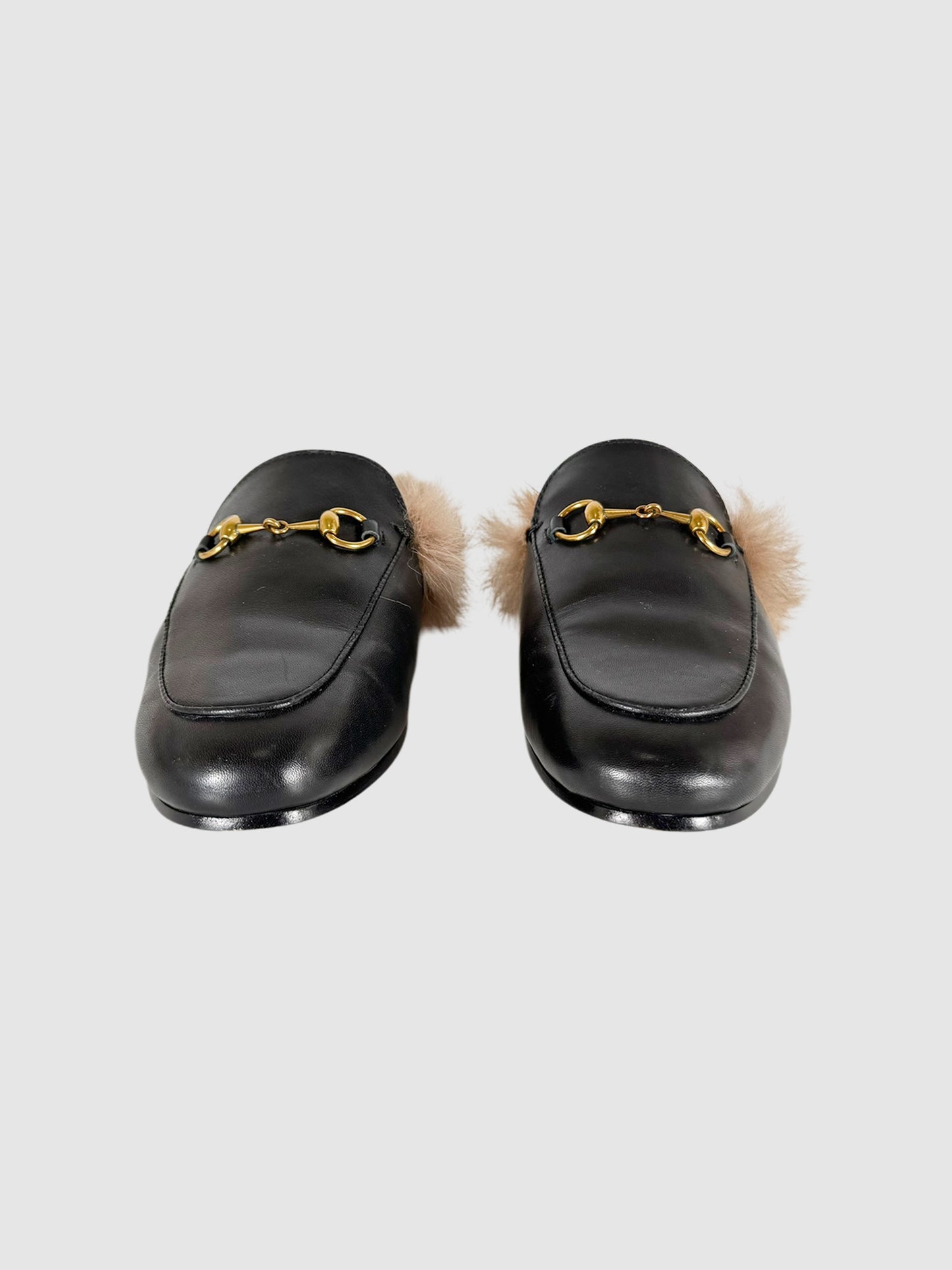 Princetown Fur Trim Mules - Size 37