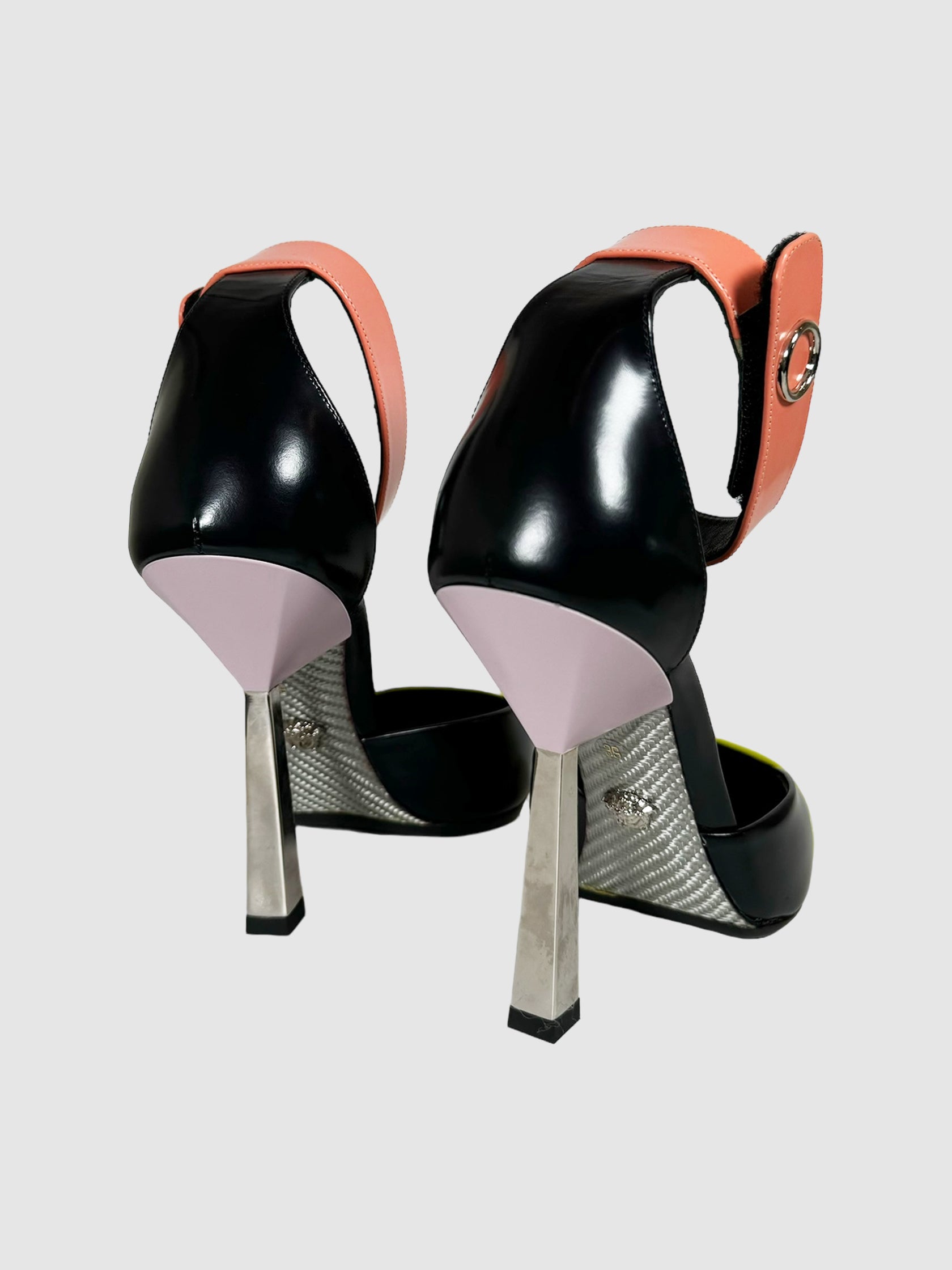 Leather Colourblock Pumps - Size 39