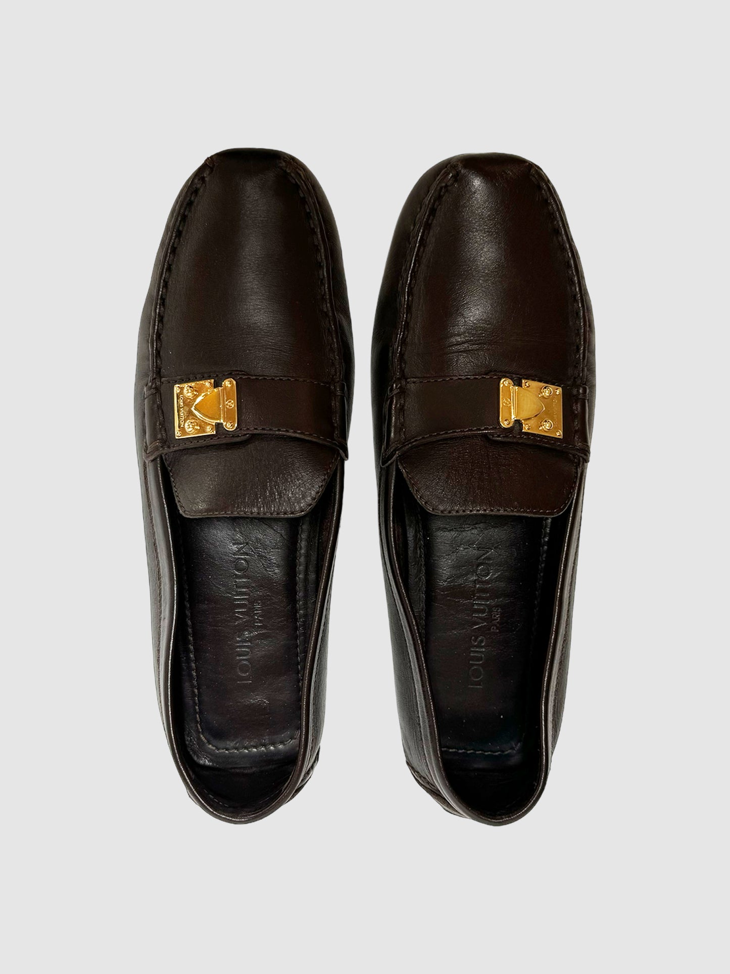 Leather Loafers with Hardware - Size 38.5