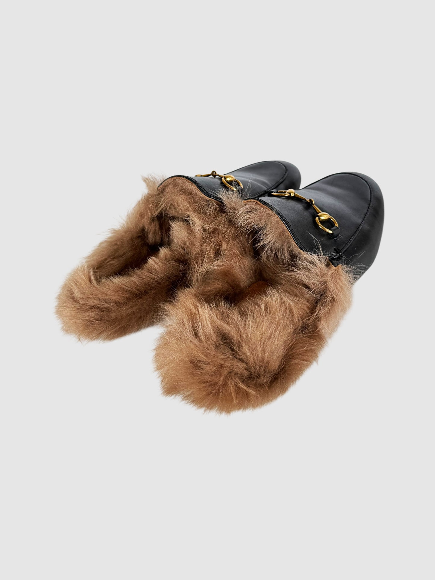 Princetown Fur Trim Mules - Size 37