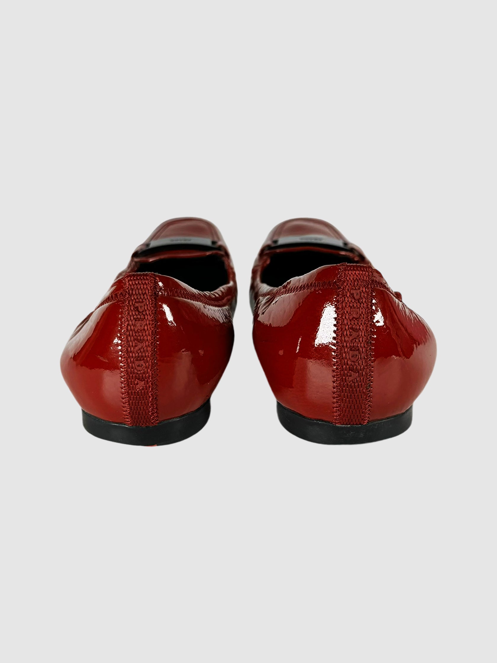 Patent Leather Scrunch Loafers - Size 36.5