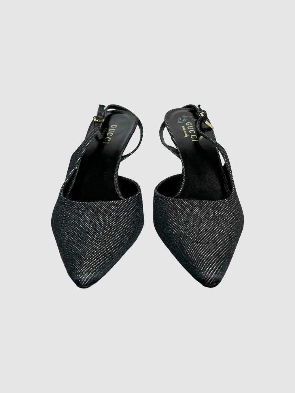 Denim Slingback Pumps - Size 10