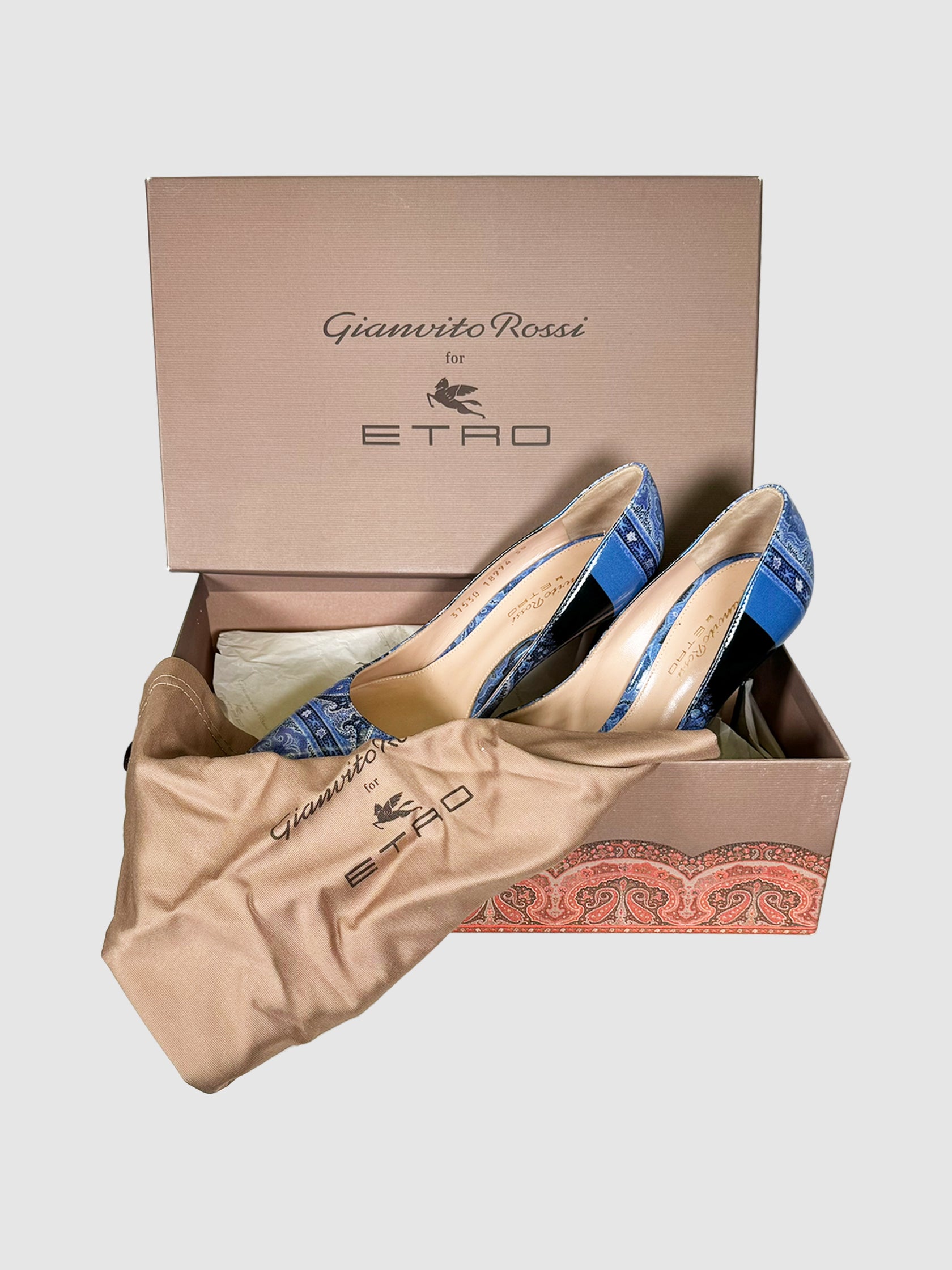 Paisley Print Pumps - Size 38