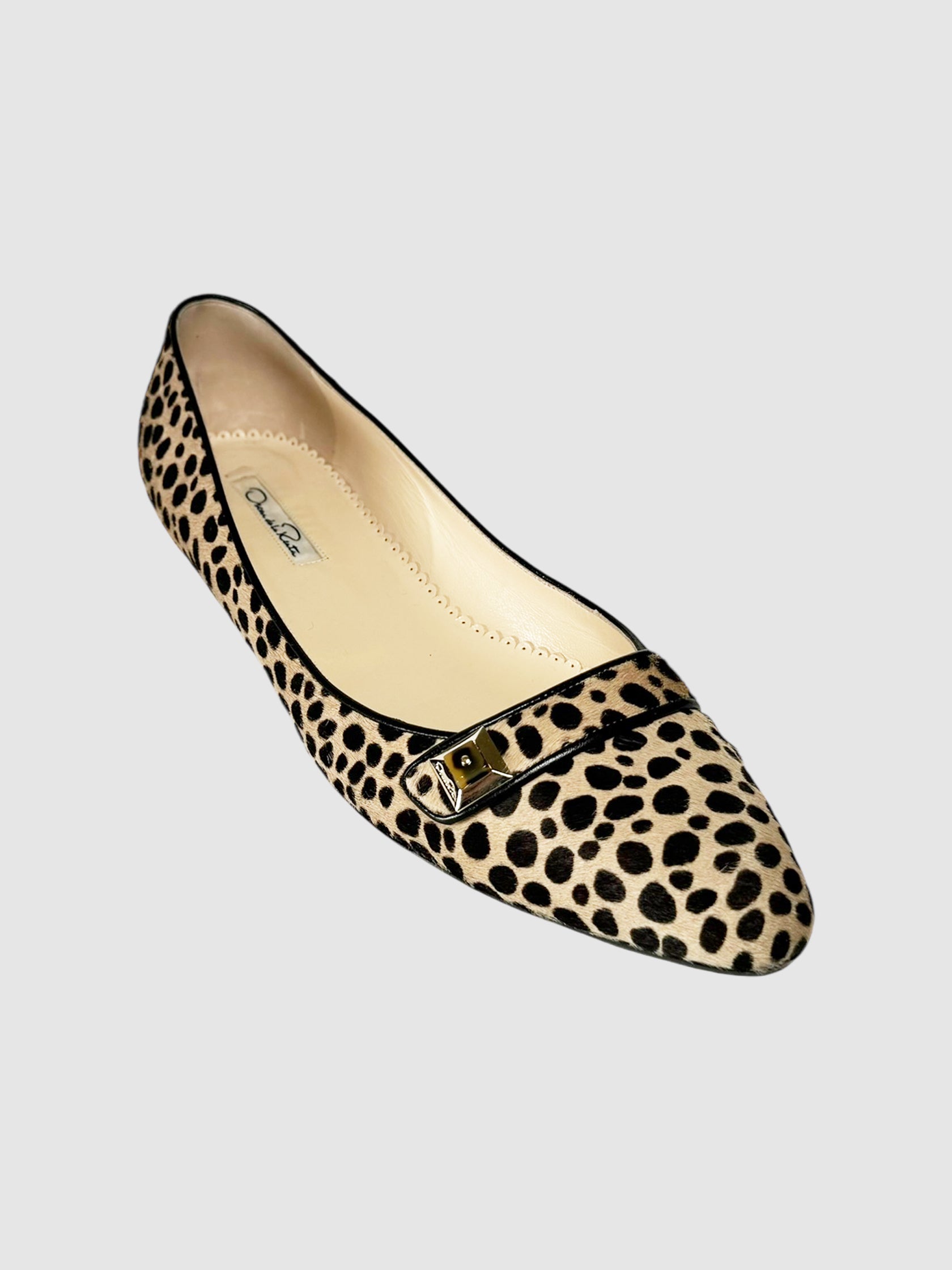Leopard Print Pony Hair Flats - Size 41