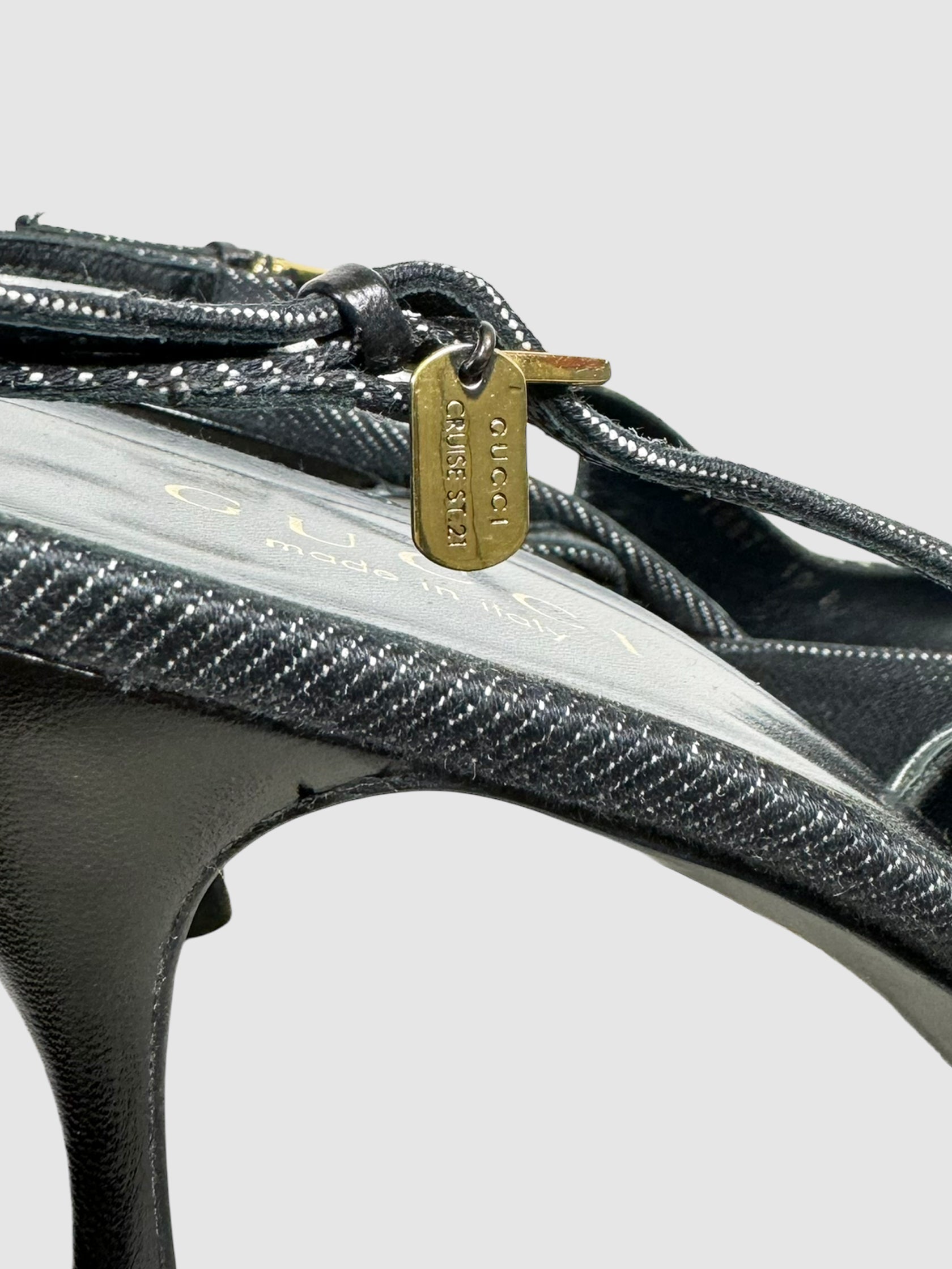 Denim Slingback Pumps - Size 10