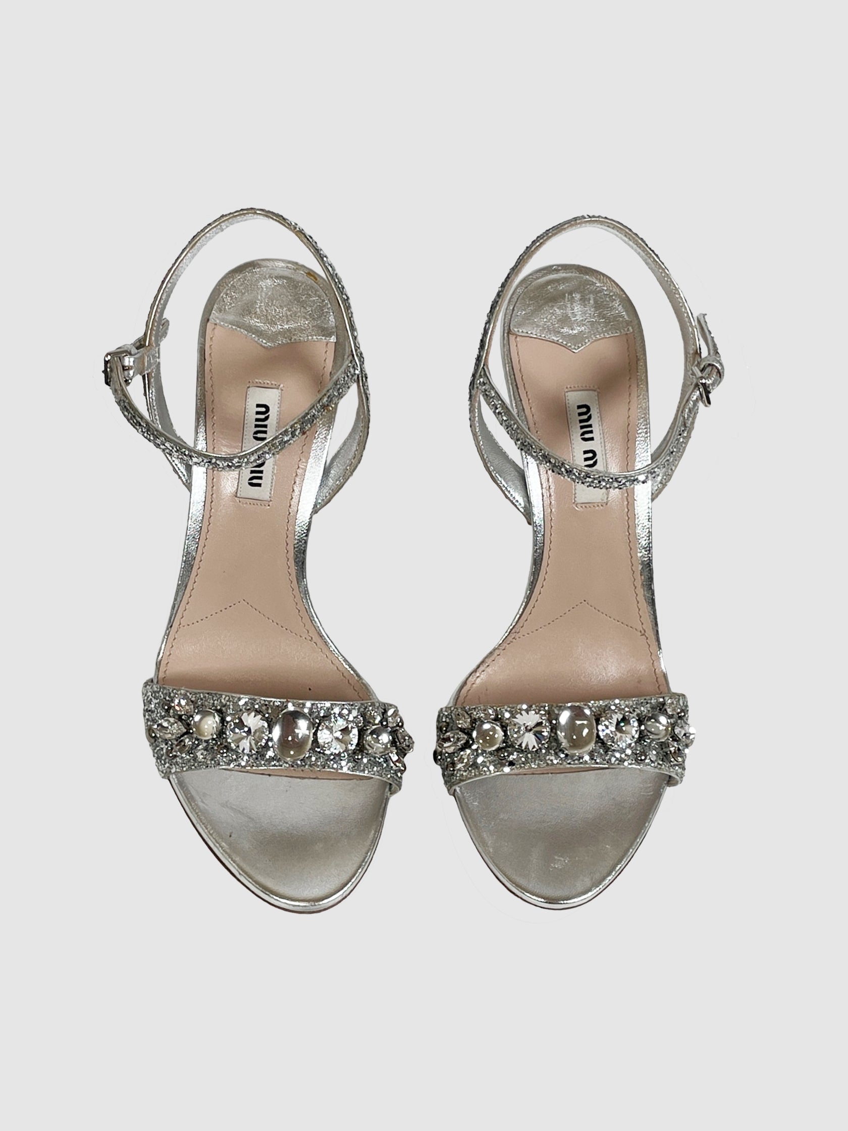 Embellished Jewel Strap Sandals - Size 37.5