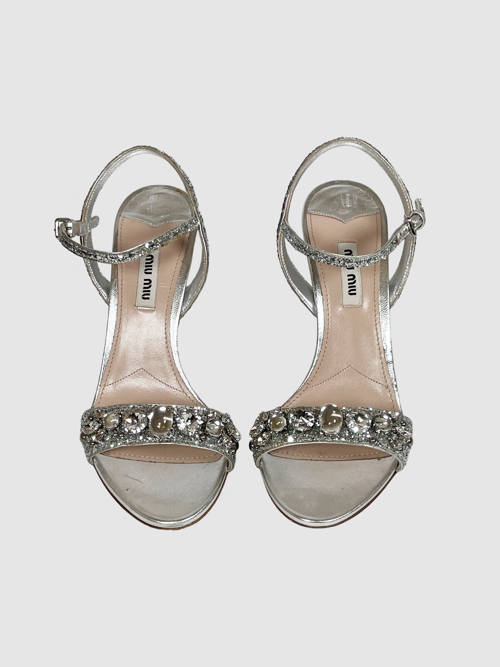 Embellished Jewel Strap Sandals - Size 37.5