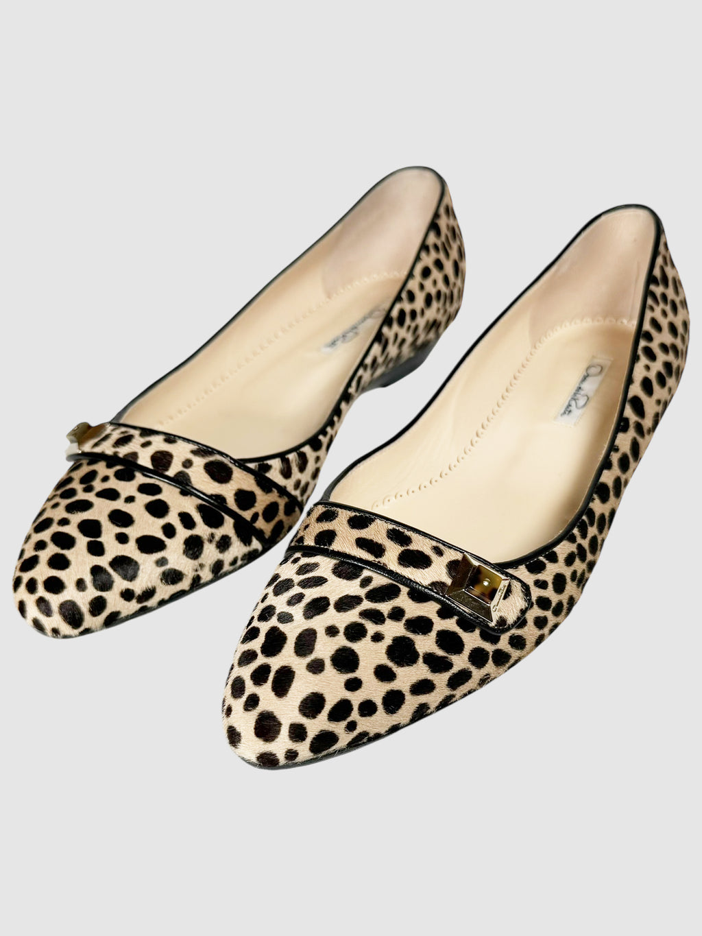 Leopard Print Pony Hair Flats - Size 41