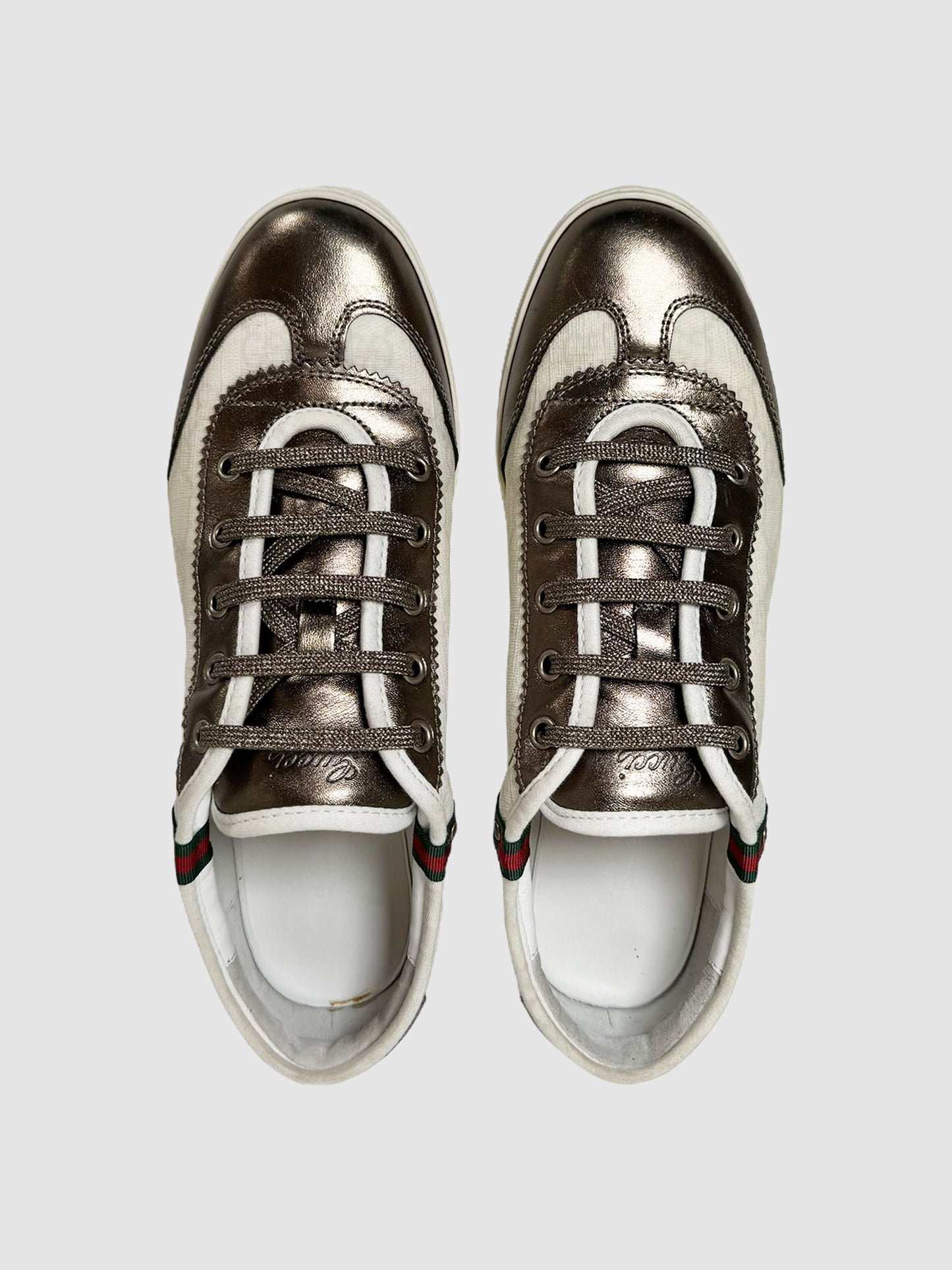 Metallic Canvas Sneakers - Size 39