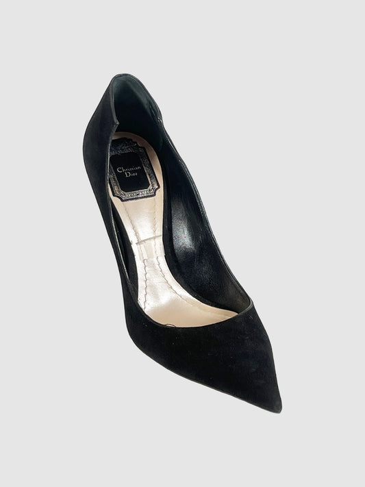 Christian Dior Suede Embellished Heel Pumps - Size 38