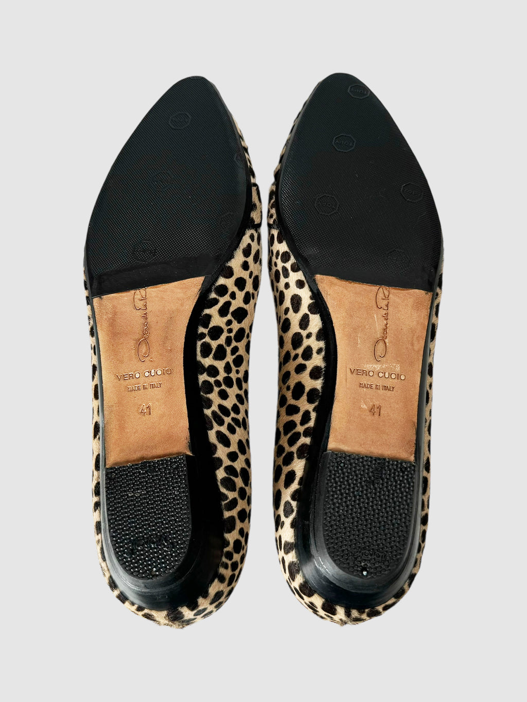 Leopard Print Pony Hair Flats - Size 41