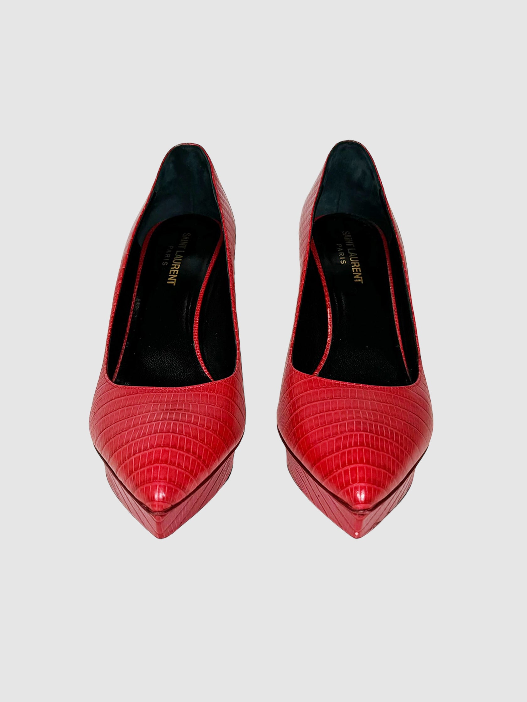 Janis Croc Embossed Pumps - Size 39