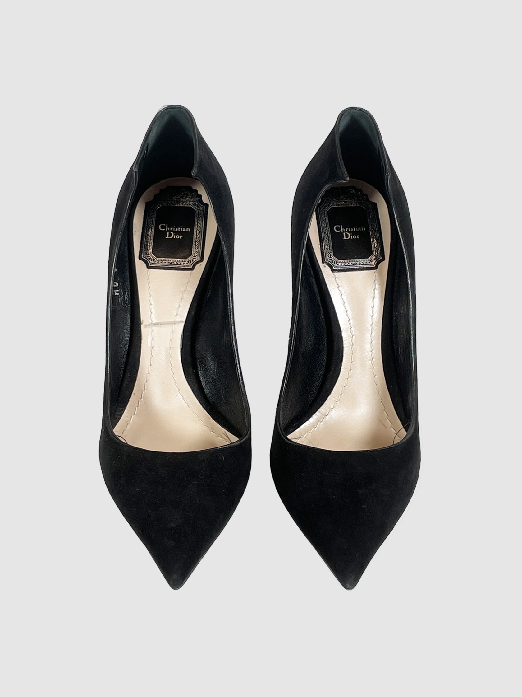 Christian Dior Suede Embellished Heel Pumps - Size 38