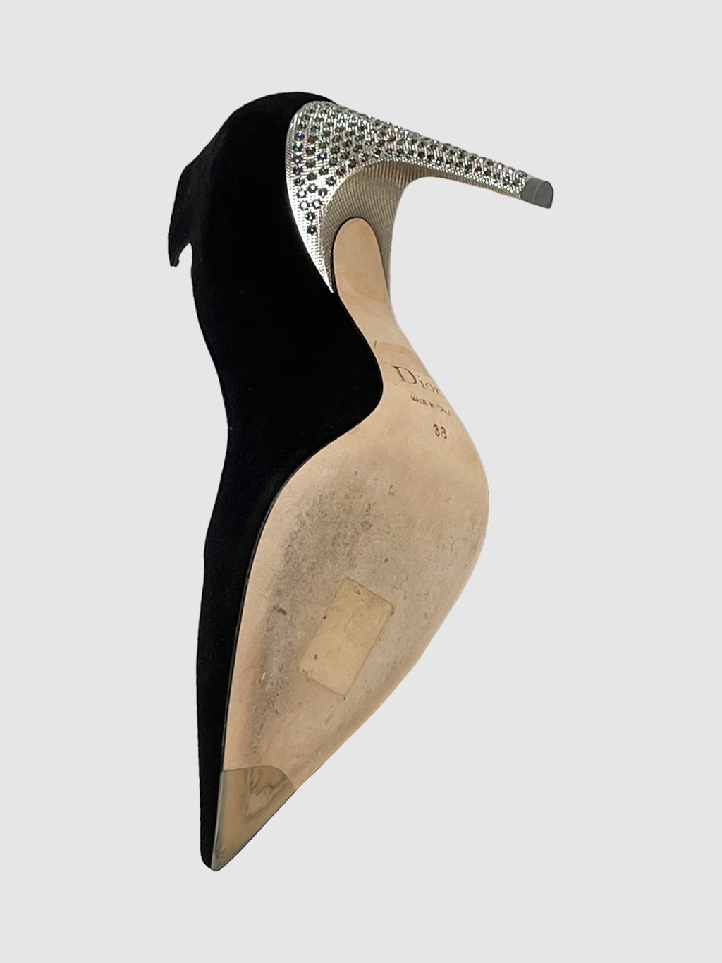Christian Dior Suede Embellished Heel Pumps - Size 38