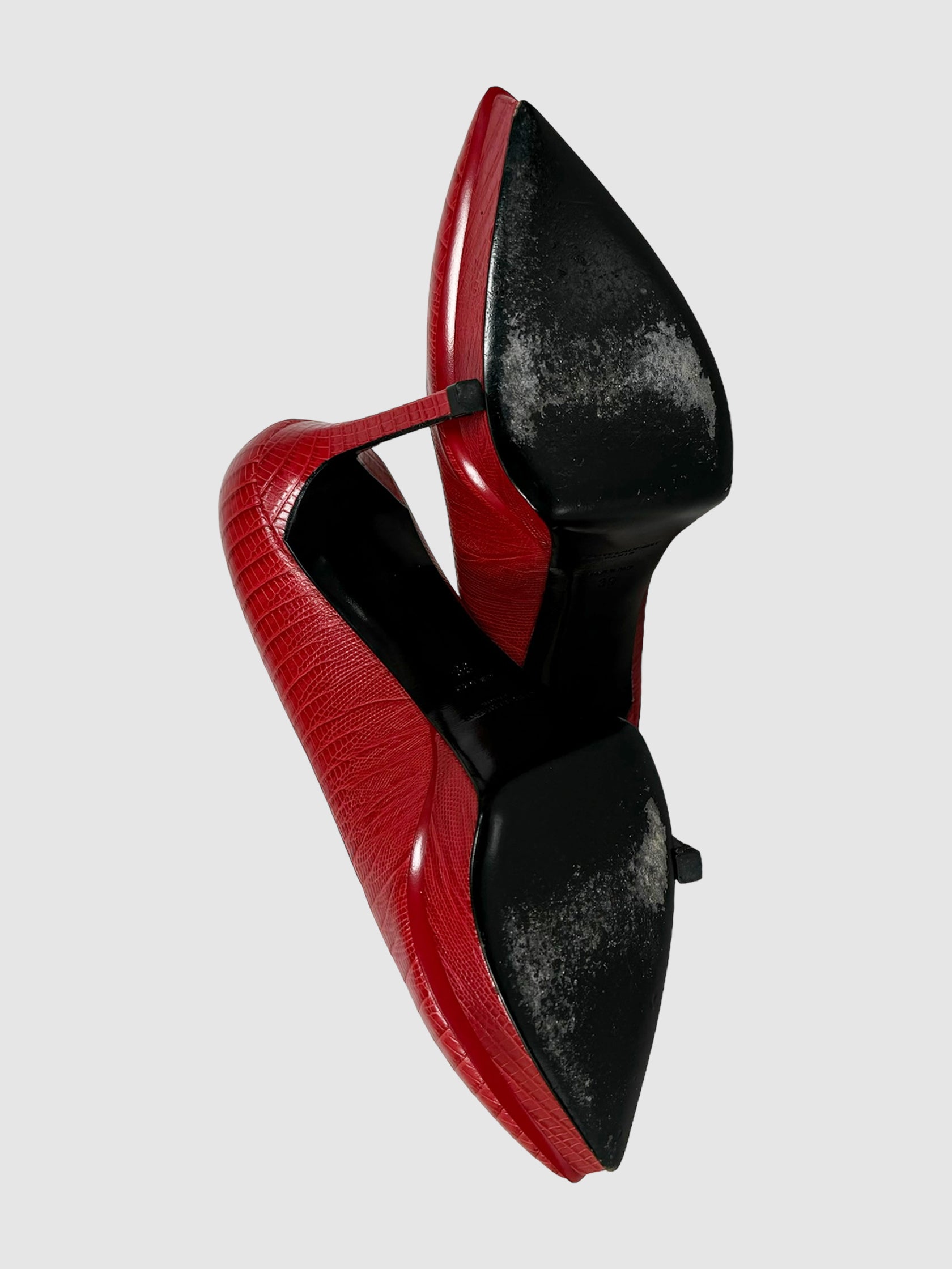 Janis Croc Embossed Pumps - Size 39