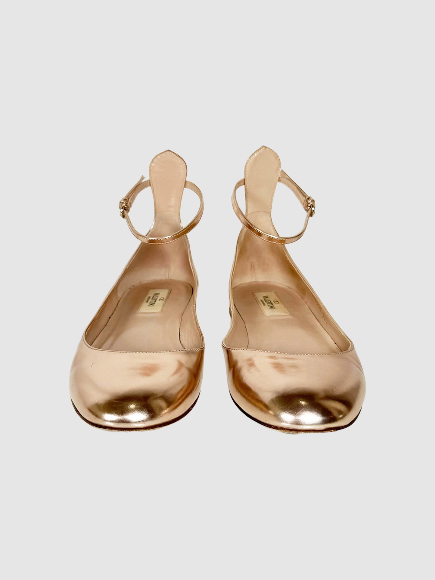 Tango Metallic Leather Flats - Size 37.5