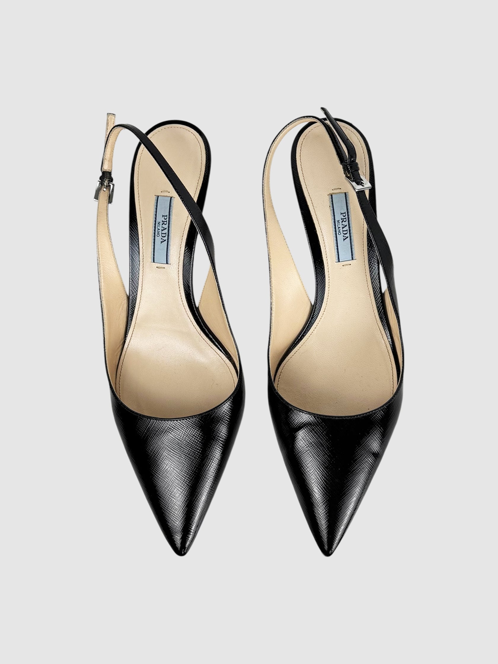 Patent Saffiano Pumps
