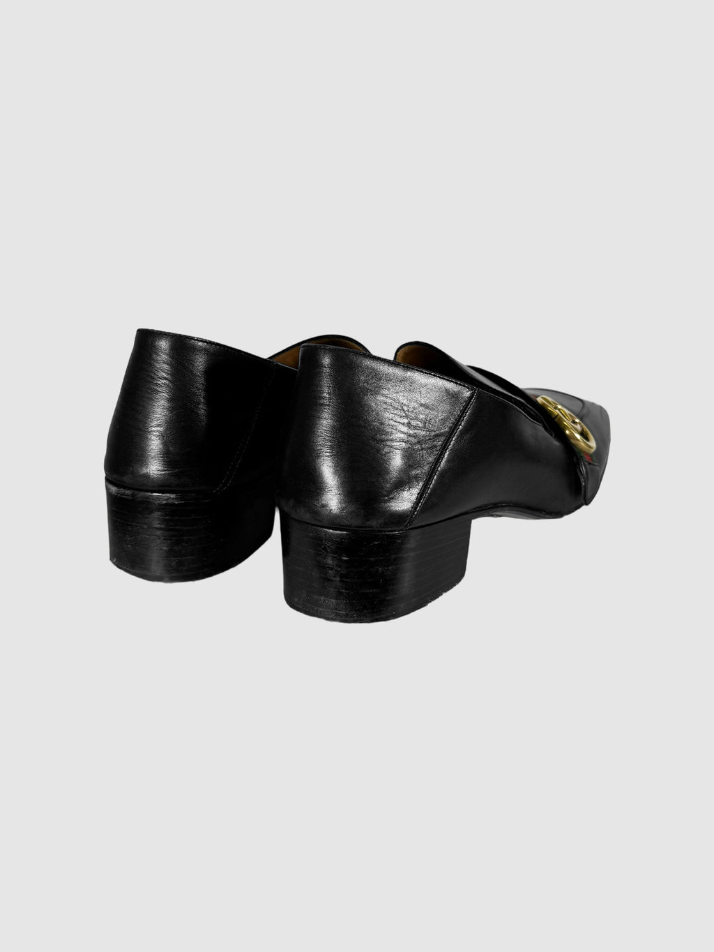 Double G Leather Loafers with Stripes - Size 42