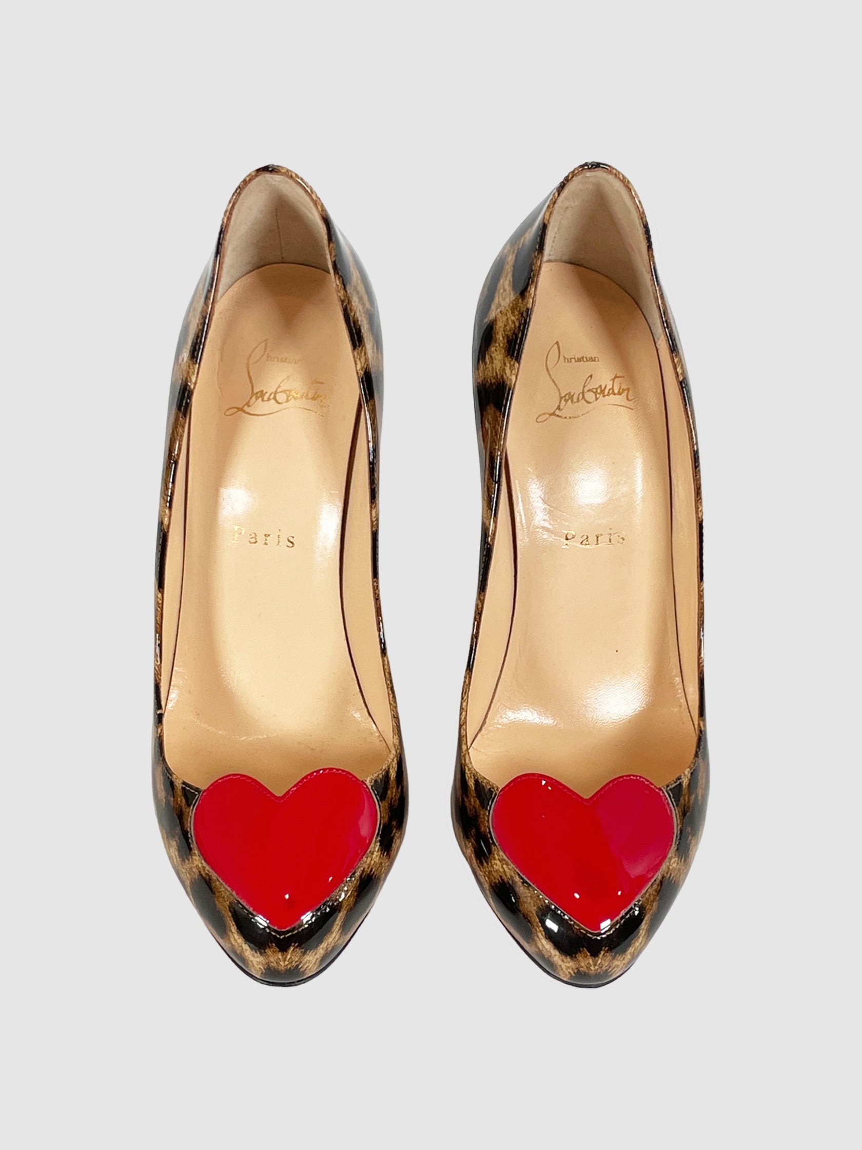 Doracora Leopard-Print Heart Pumps - Size 38