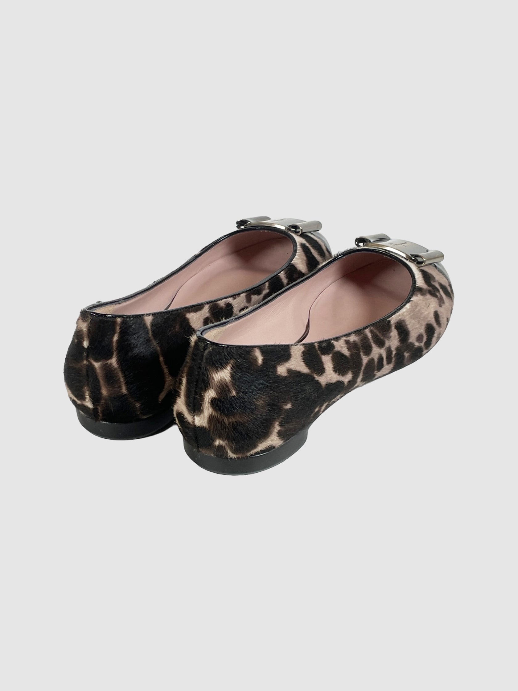Leopard Print Mohair Flats - Size 9.5