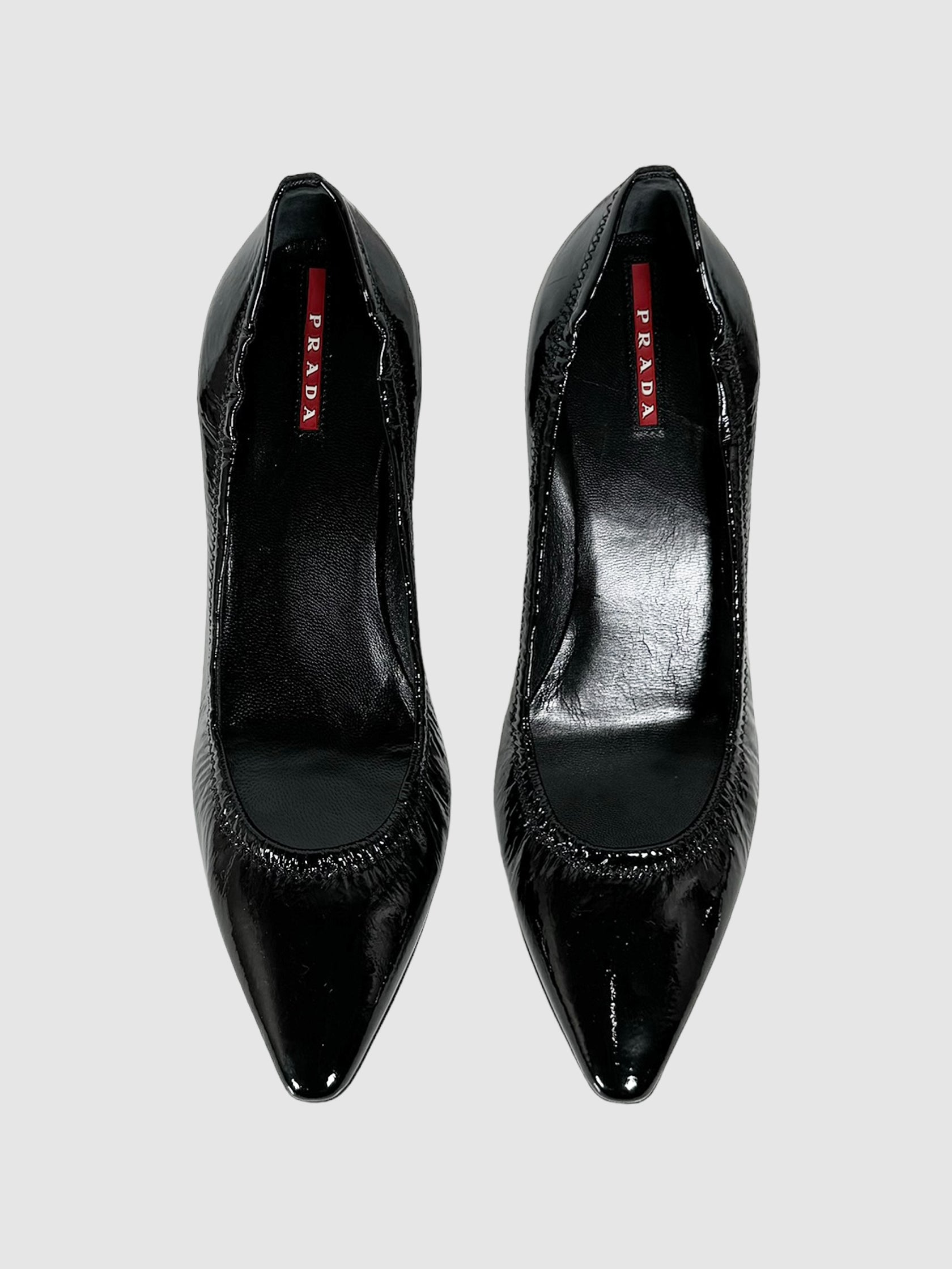 Scrunchie Patent Leather Pumps - Size 39