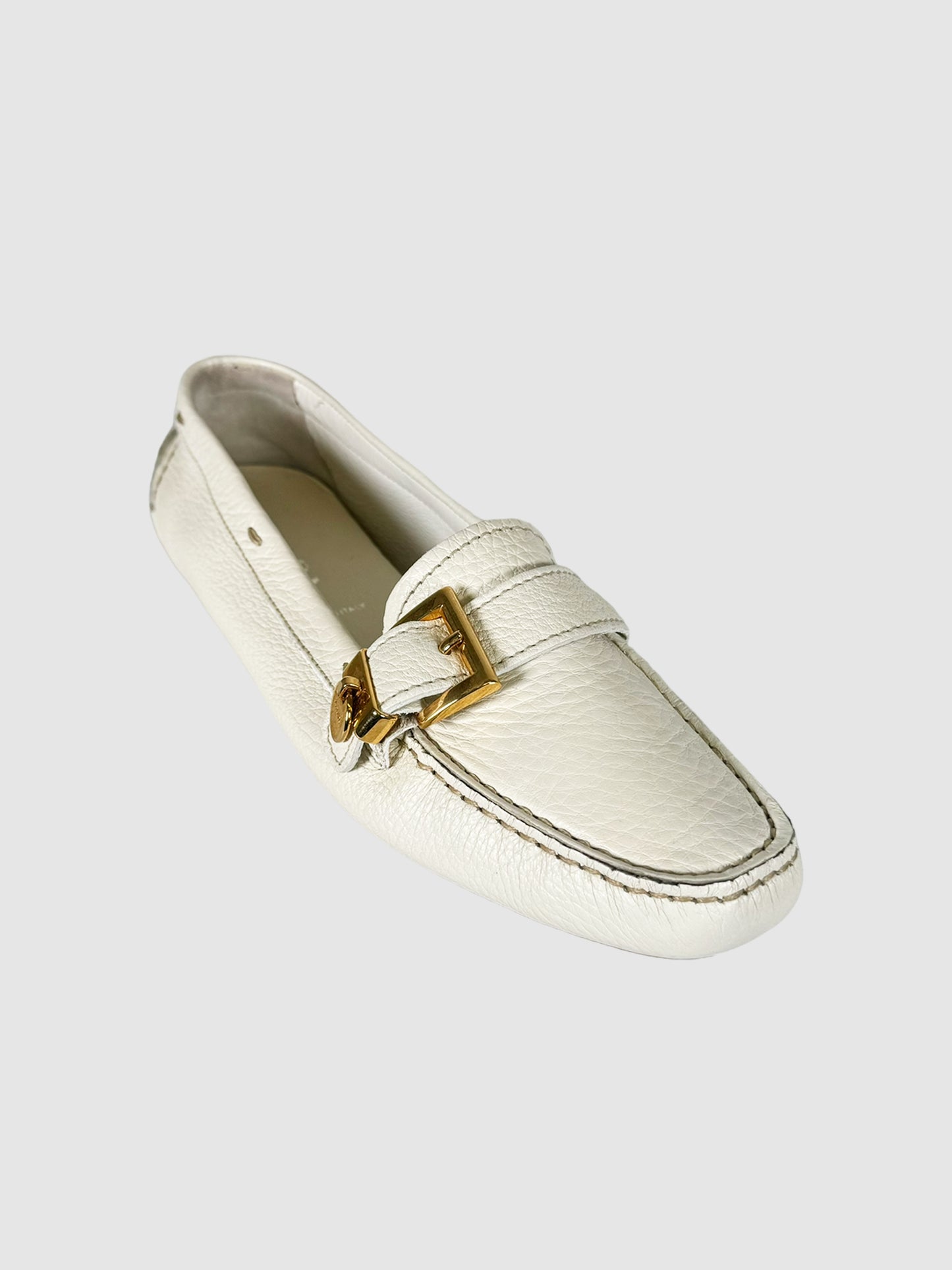 Leather Loafers with Buckle - Size 36.5