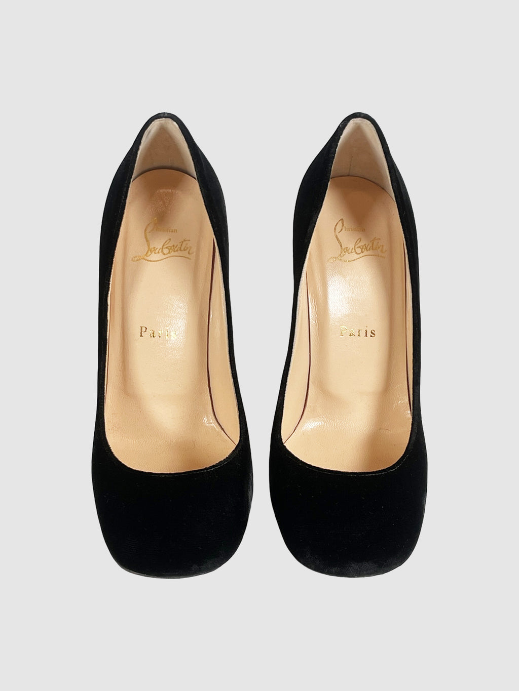 Christian Louboutin Cadrilla Corazon Velvet Pumps - Size 37.5