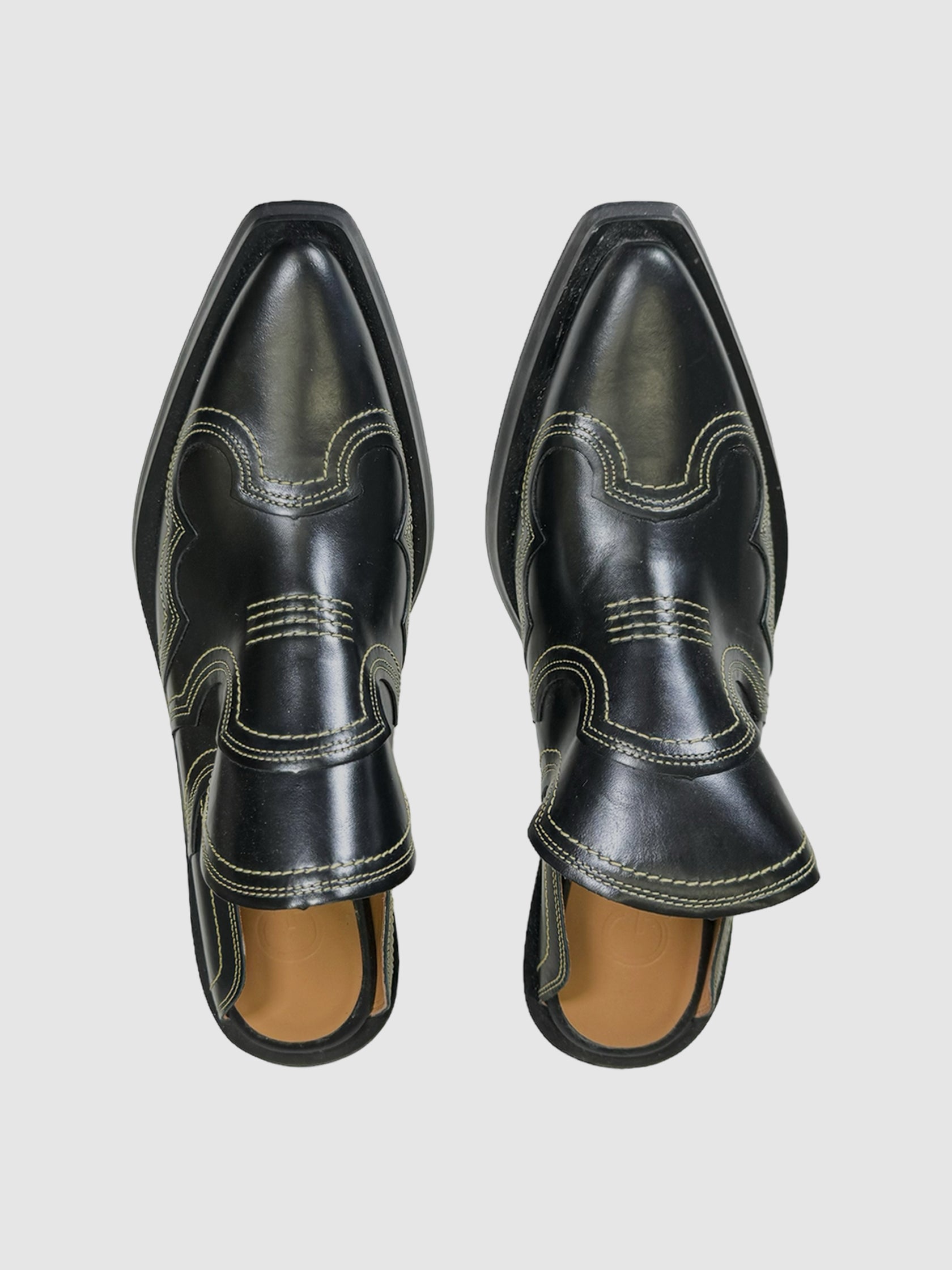 Leather Western Mules - Size 40