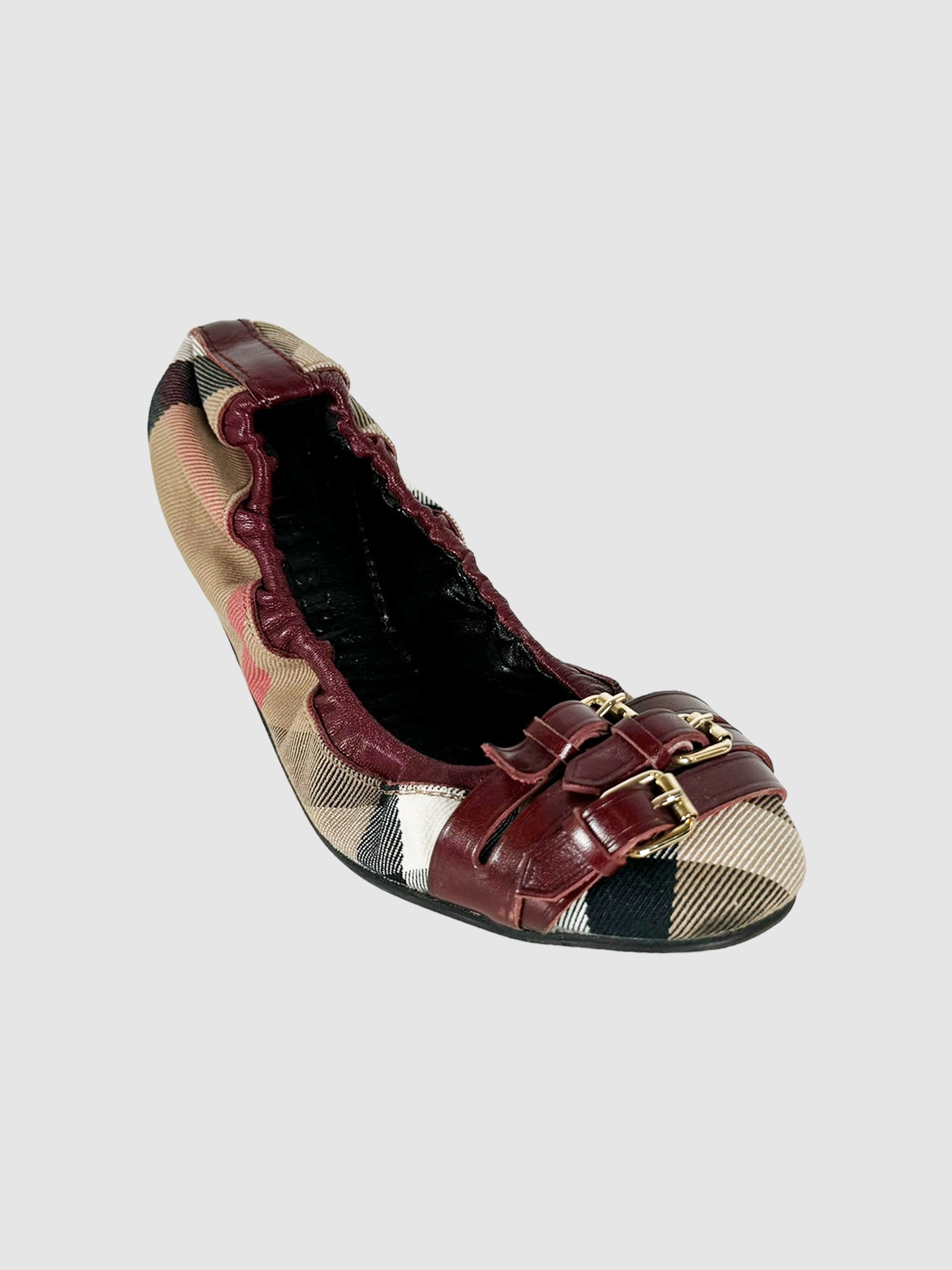 Nova Check Scrunchie Ballerina Flats - Size 37