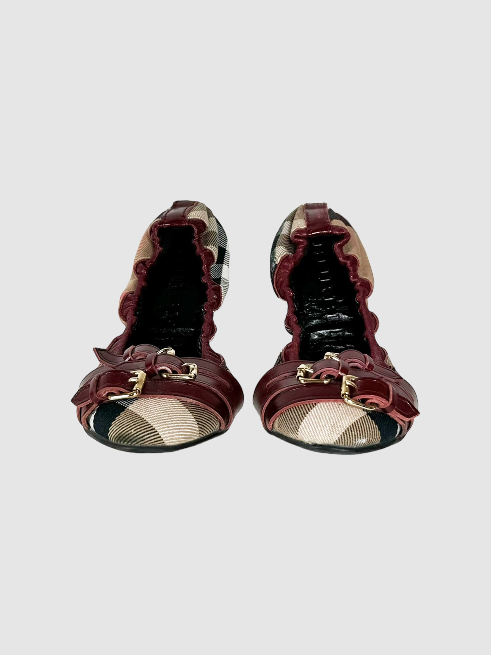 Nova Check Scrunchie Ballerina Flats - Size 37