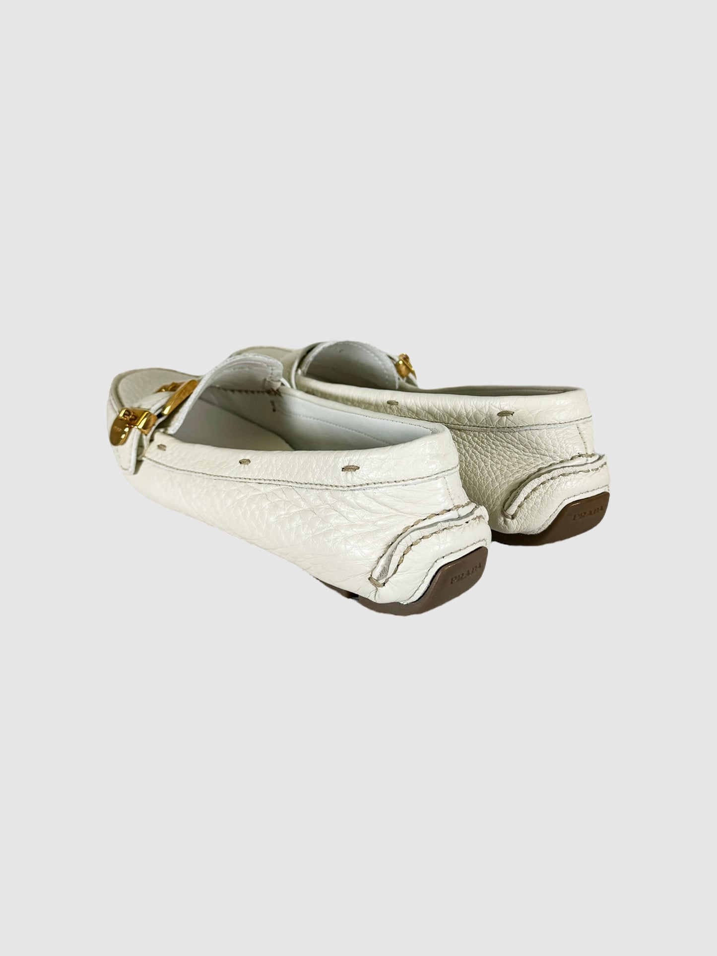 Leather Loafers with Buckle - Size 36.5