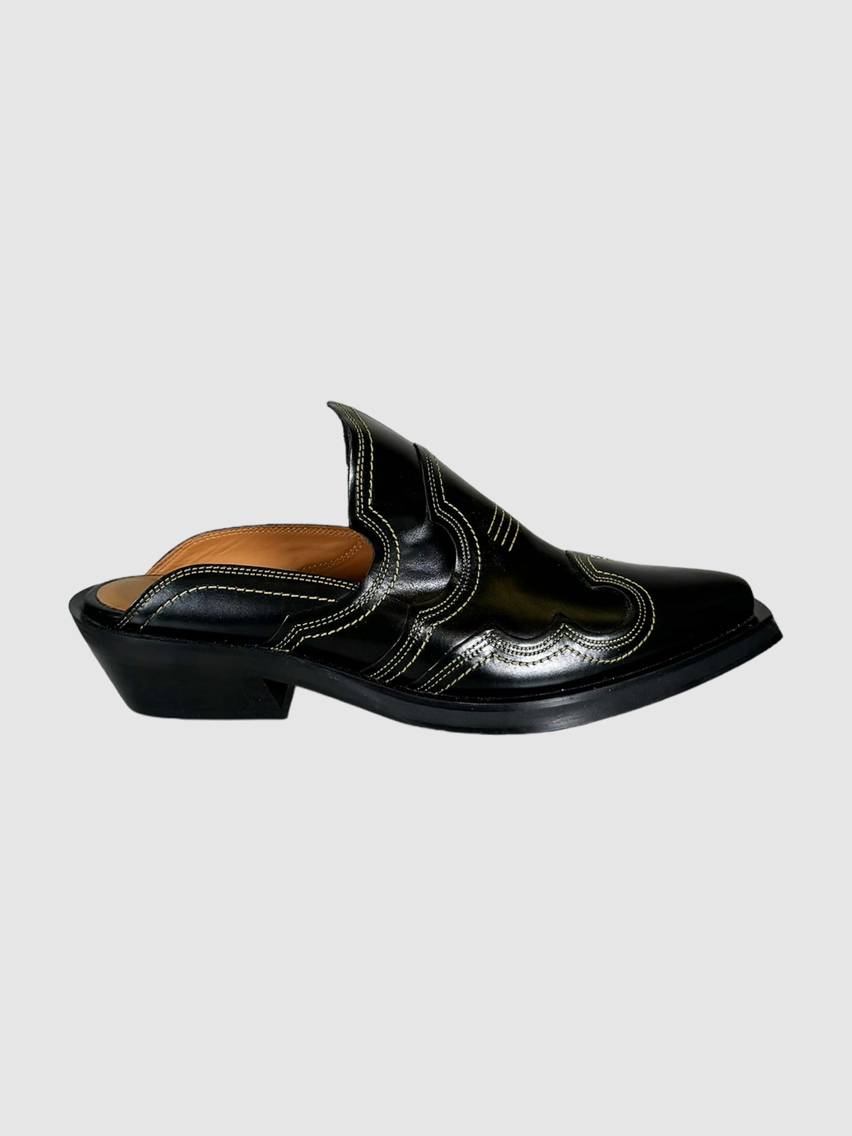 Leather Western Mules - Size 40
