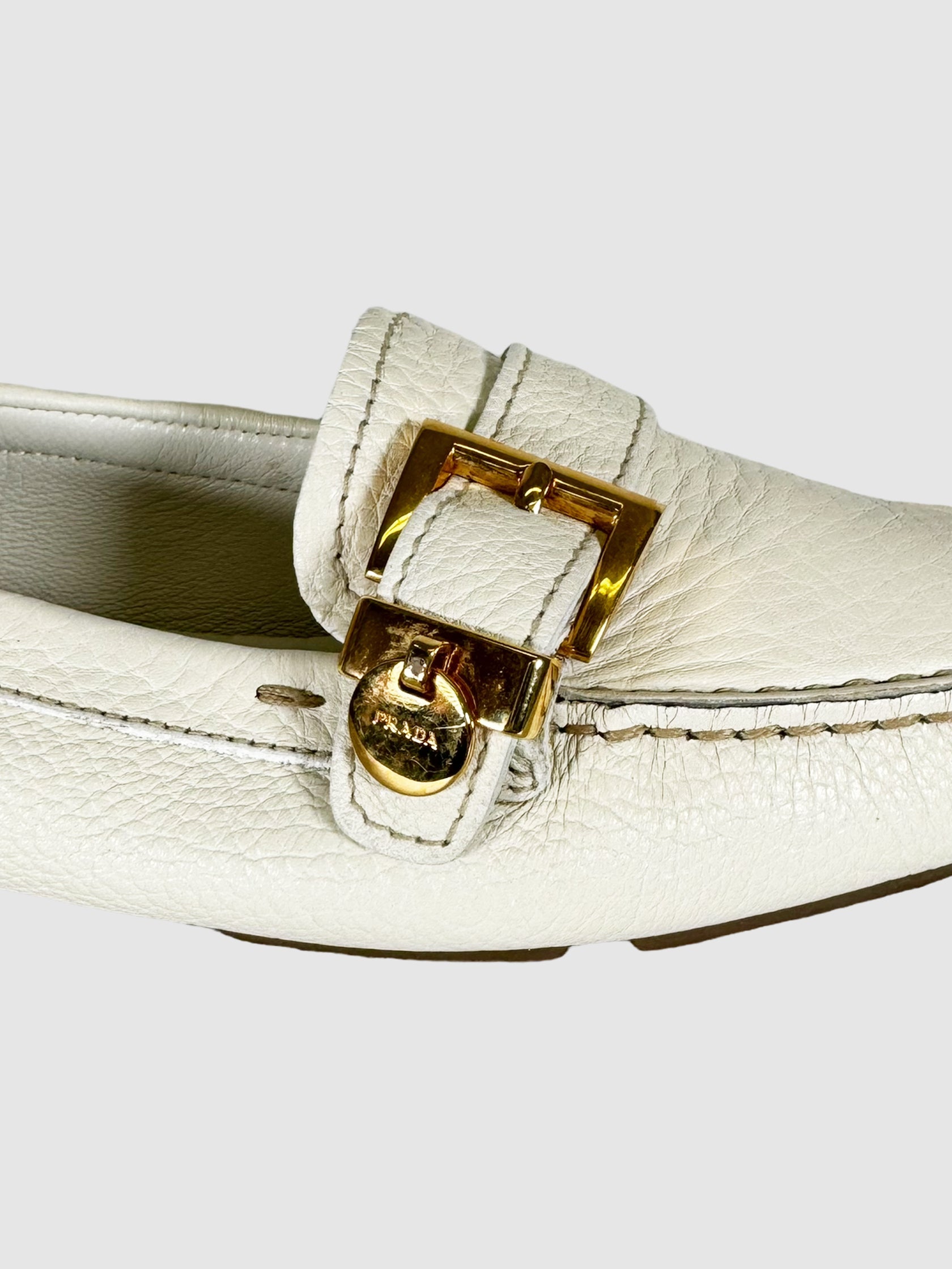 Leather Loafers with Buckle - Size 36.5