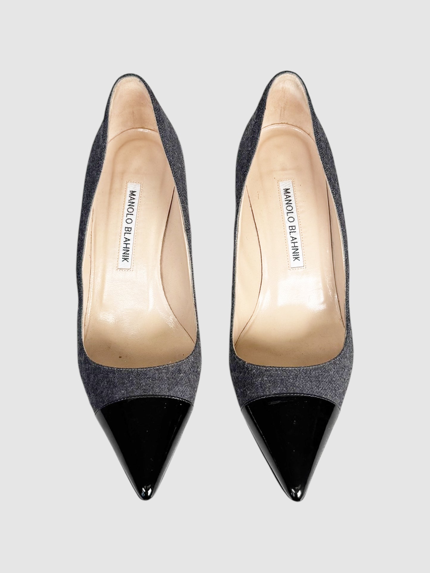 Colourblock Wool Patent Pumps - Size 37.5