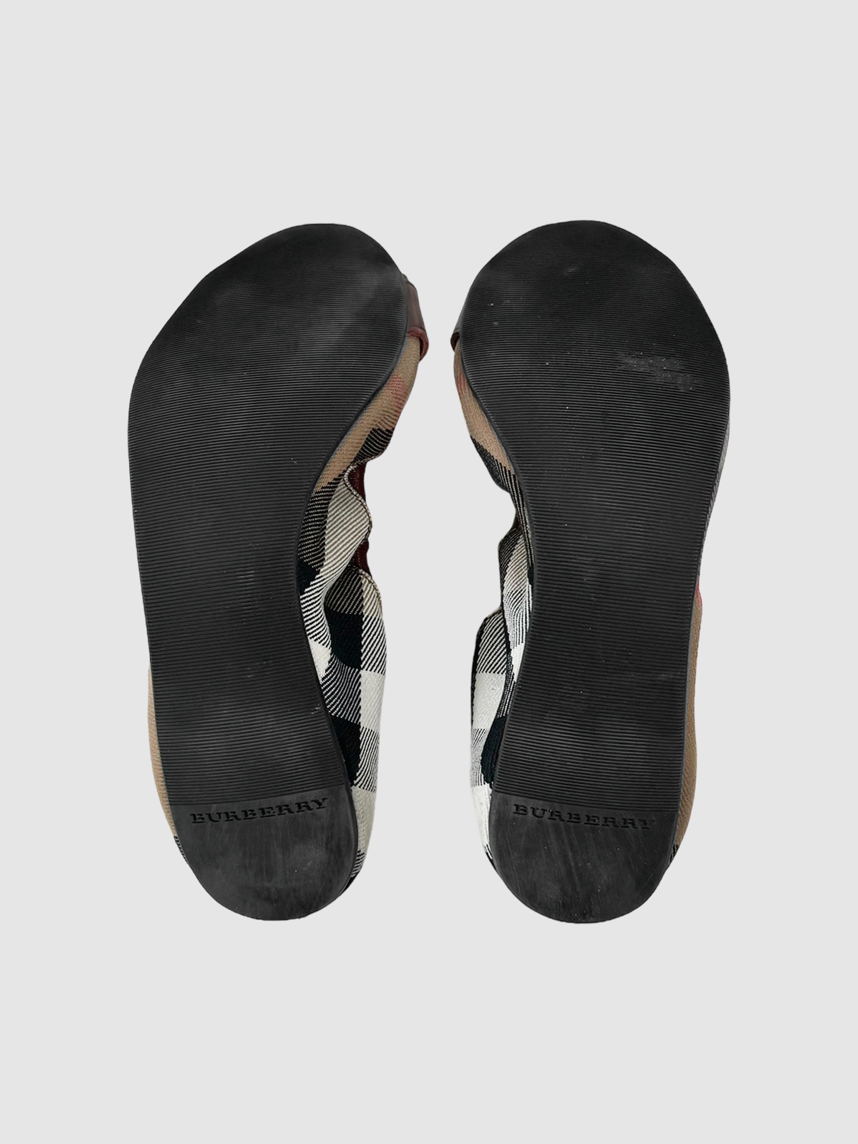 Nova Check Scrunchie Ballerina Flats - Size 37