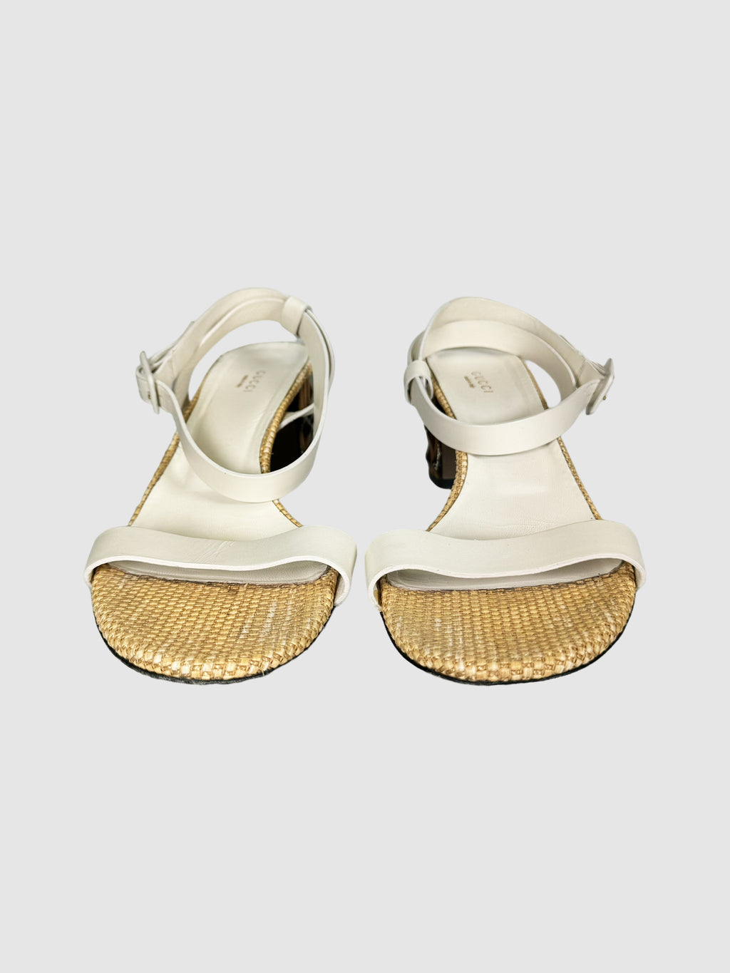 Leather Ankle Strap Sandals - Size 42