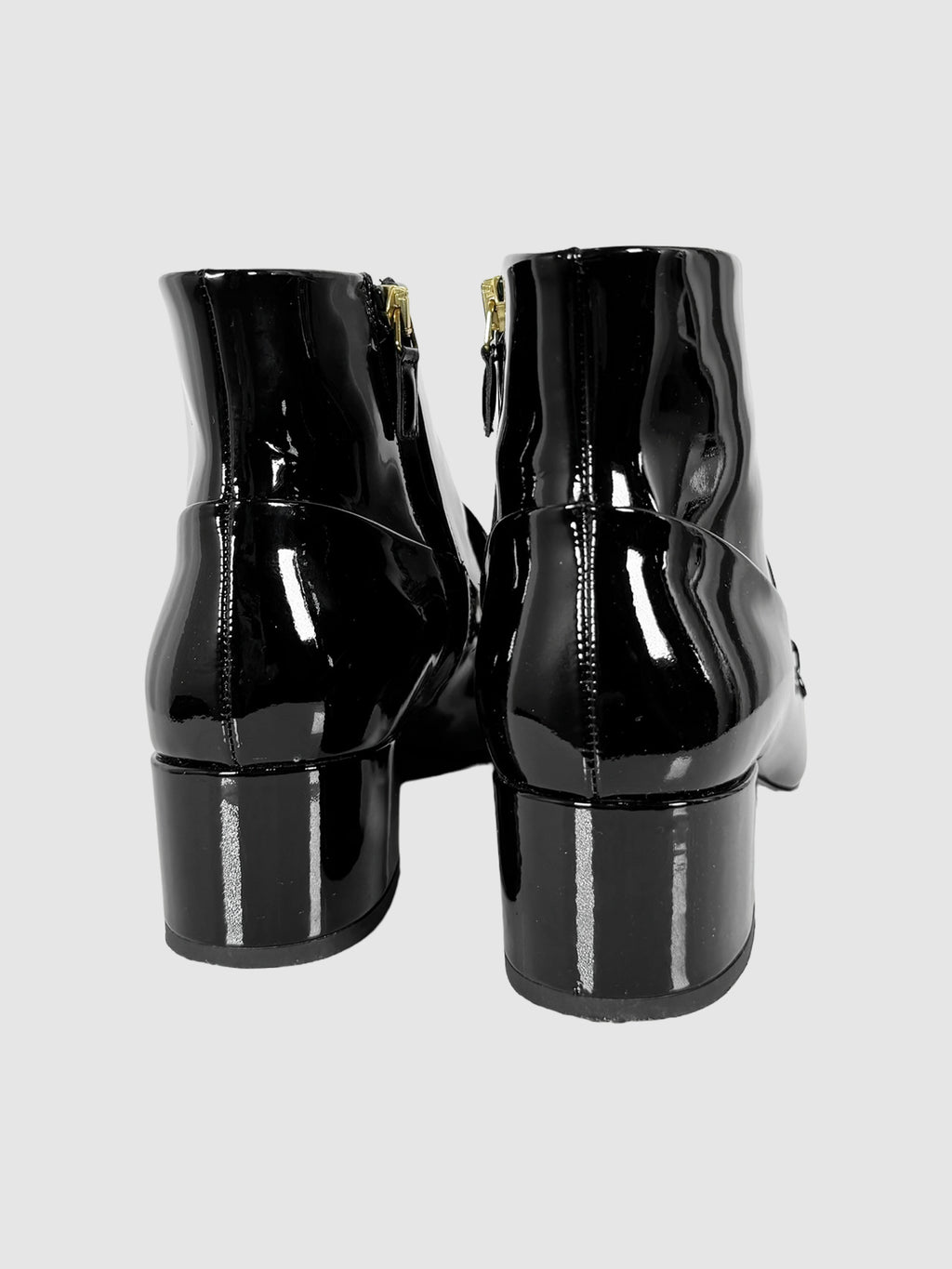 Chain Patent Leather Ankle Boots - Size 39.5