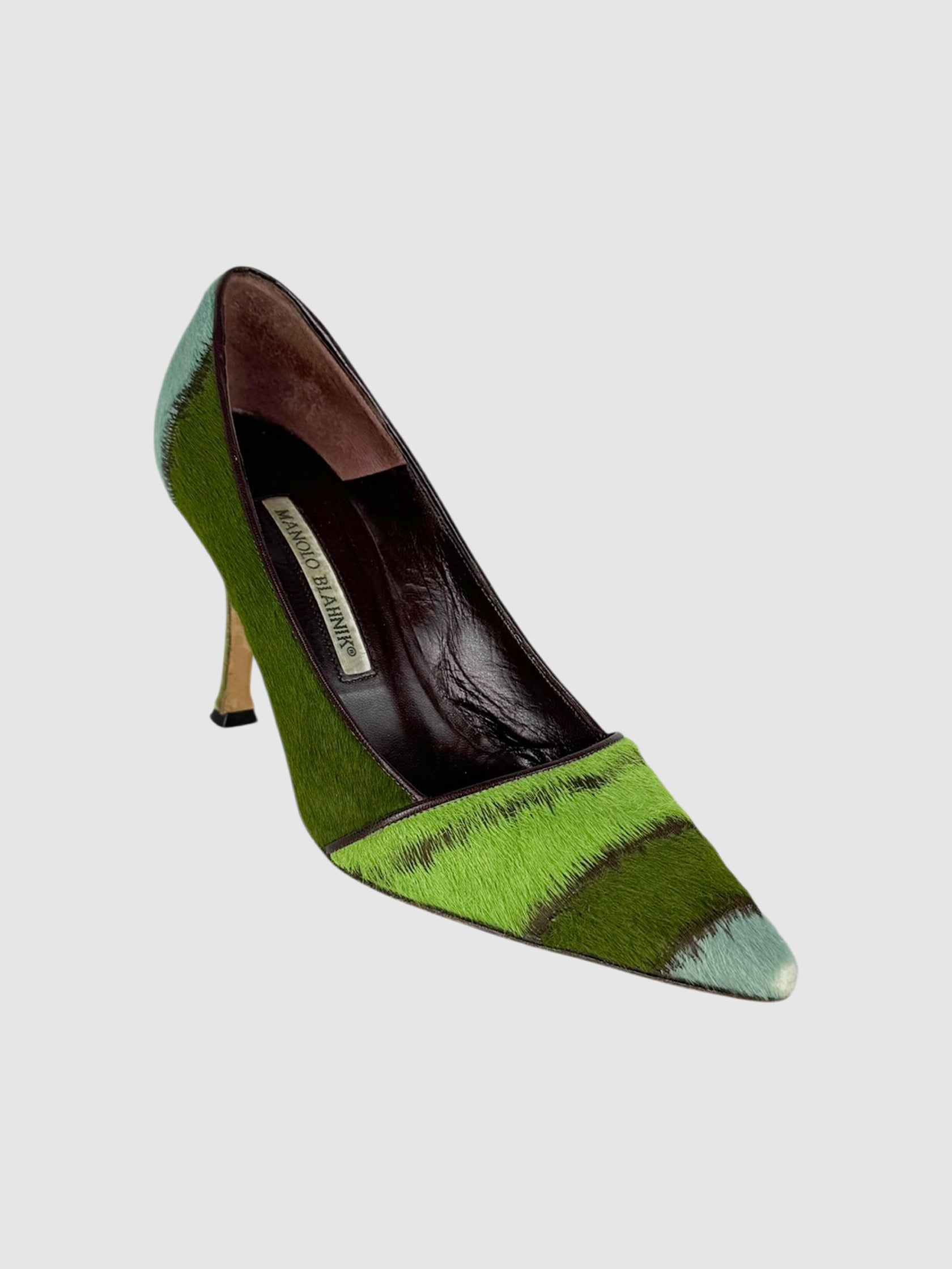 Ponyhair Stripe Pumps