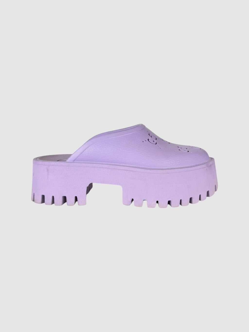 Platform Perforated G Rubber Sandals - Size 36