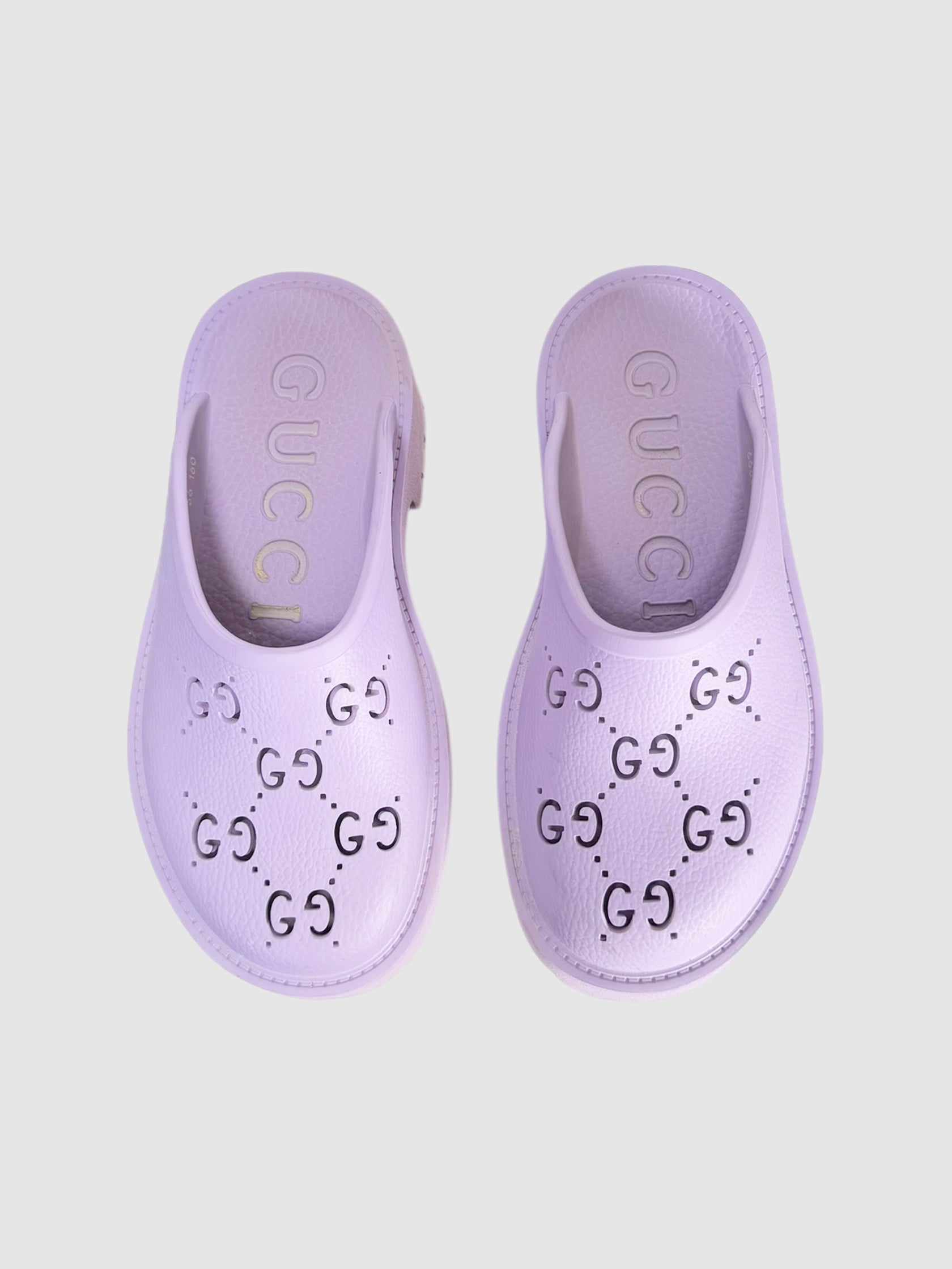 Platform Perforated G Rubber Sandals - Size 36